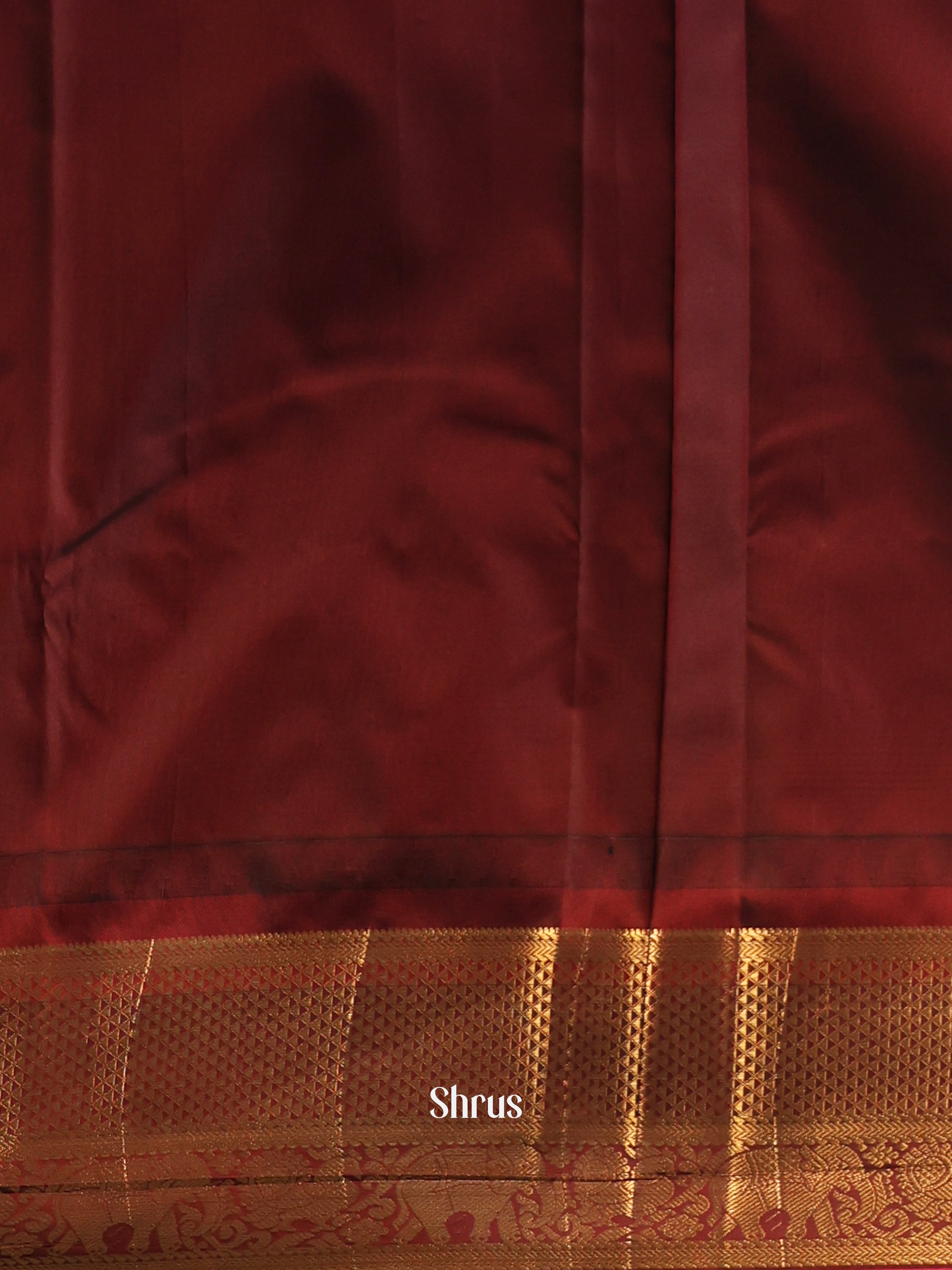 Blue & Brown - Gadwal halfpure Saree - Shop on Shrus.com