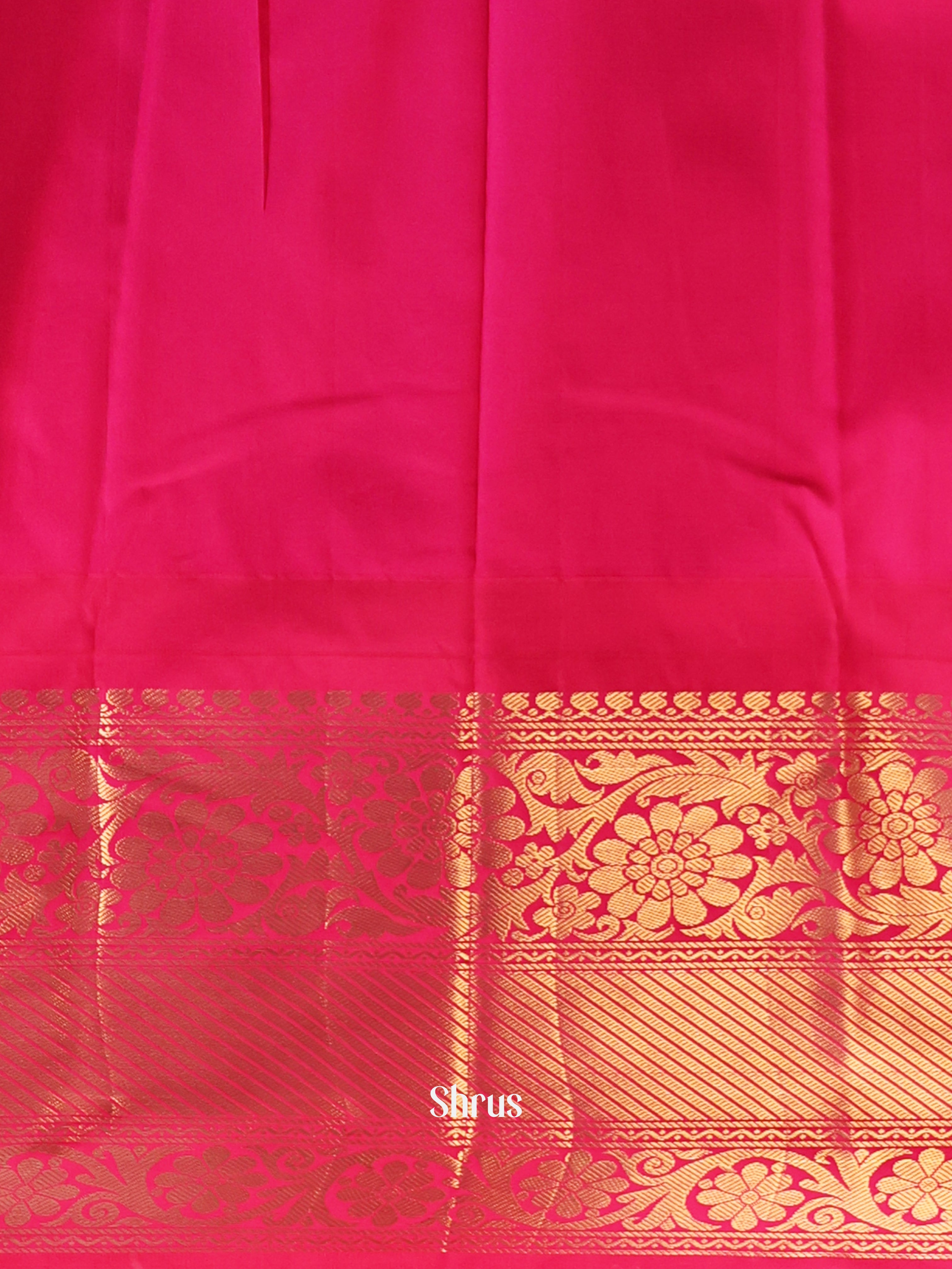 Green & Pink - Gadwal halfpure Saree - Shop on Shrus.com