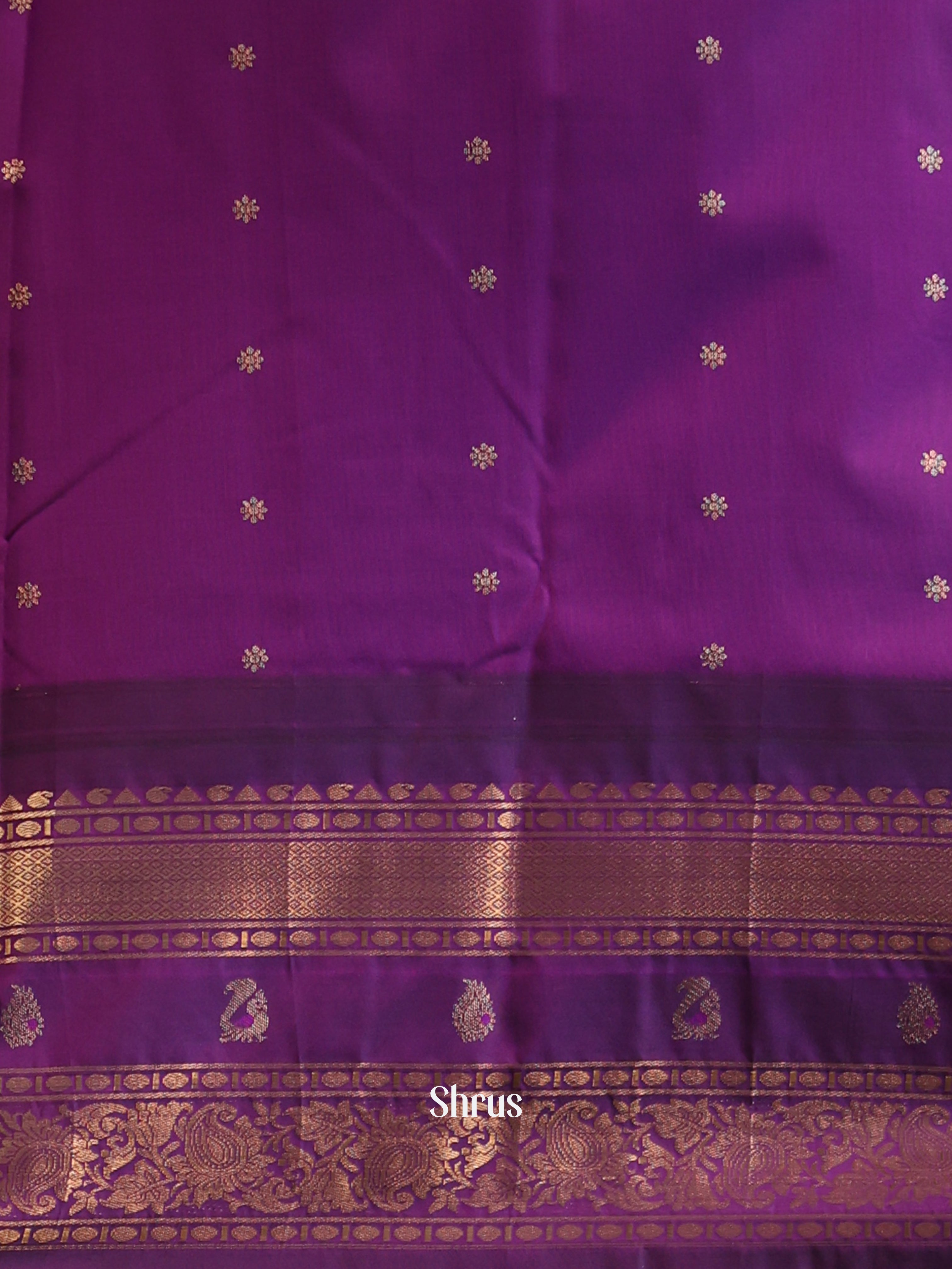 Pink & Purple - Gadwal halfpure Saree - Shop on Shrus.com