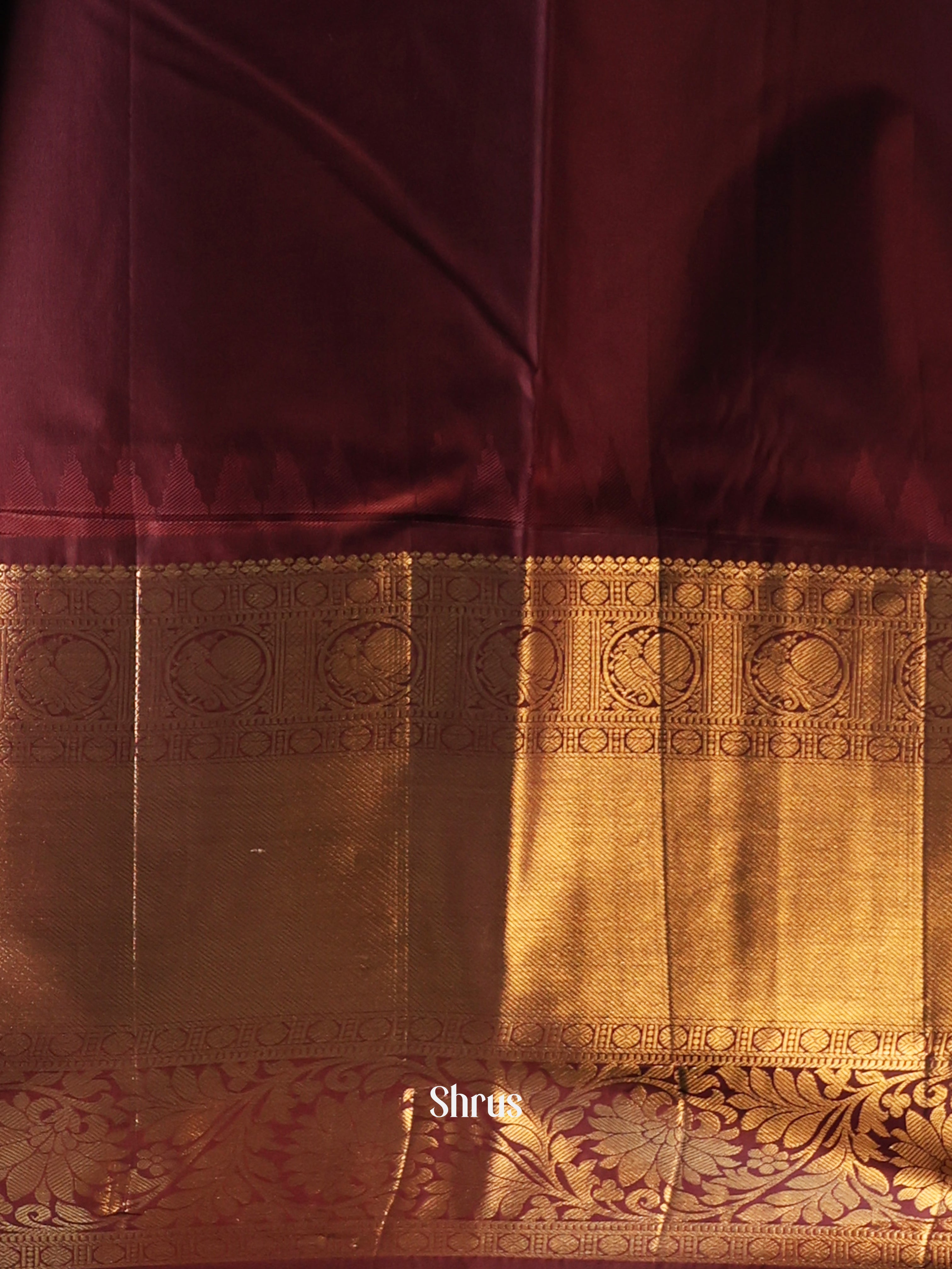 Orange & Brown- Gadwal halfpure Saree - Shop on Shrus.com
