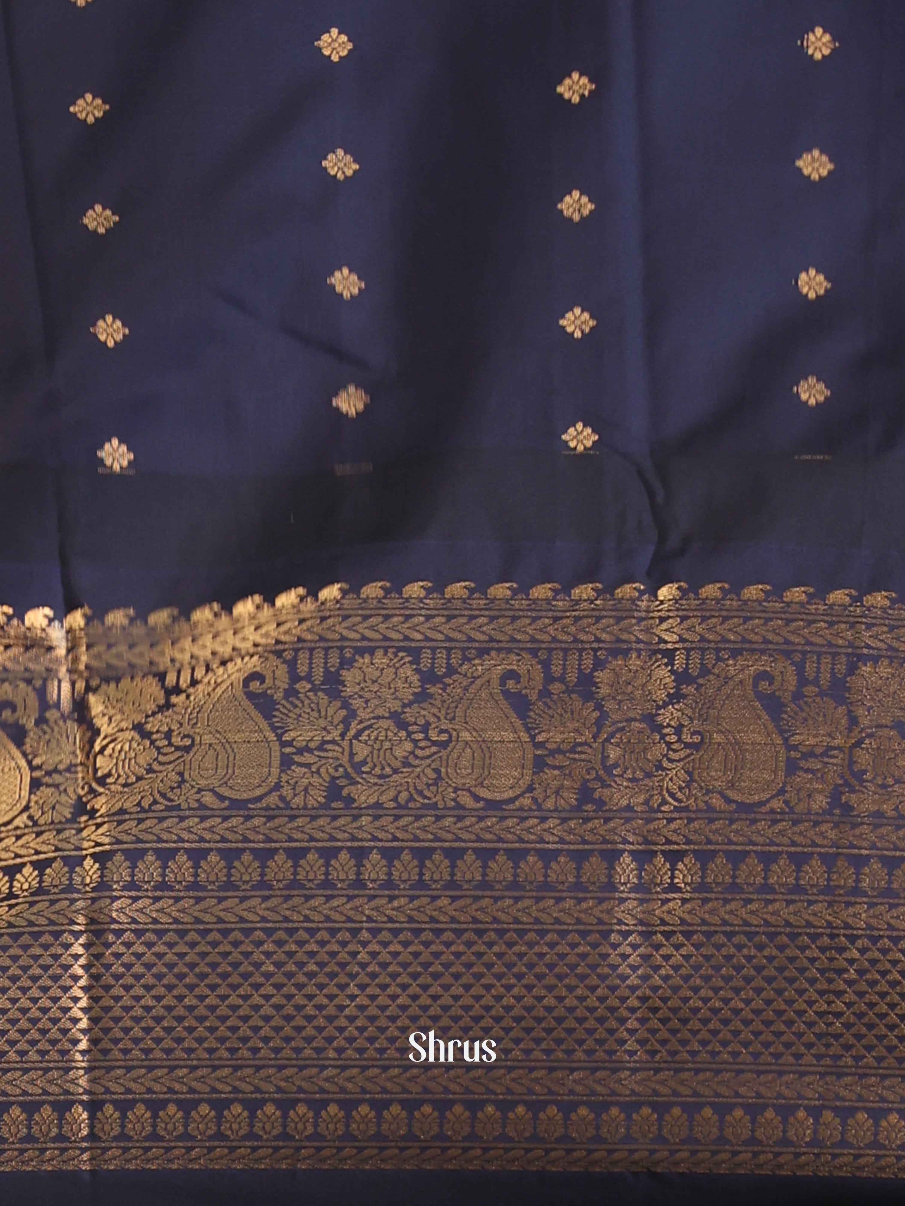 Green & Blue - Gadwal halfpure Saree - Shop on Shrus.com
