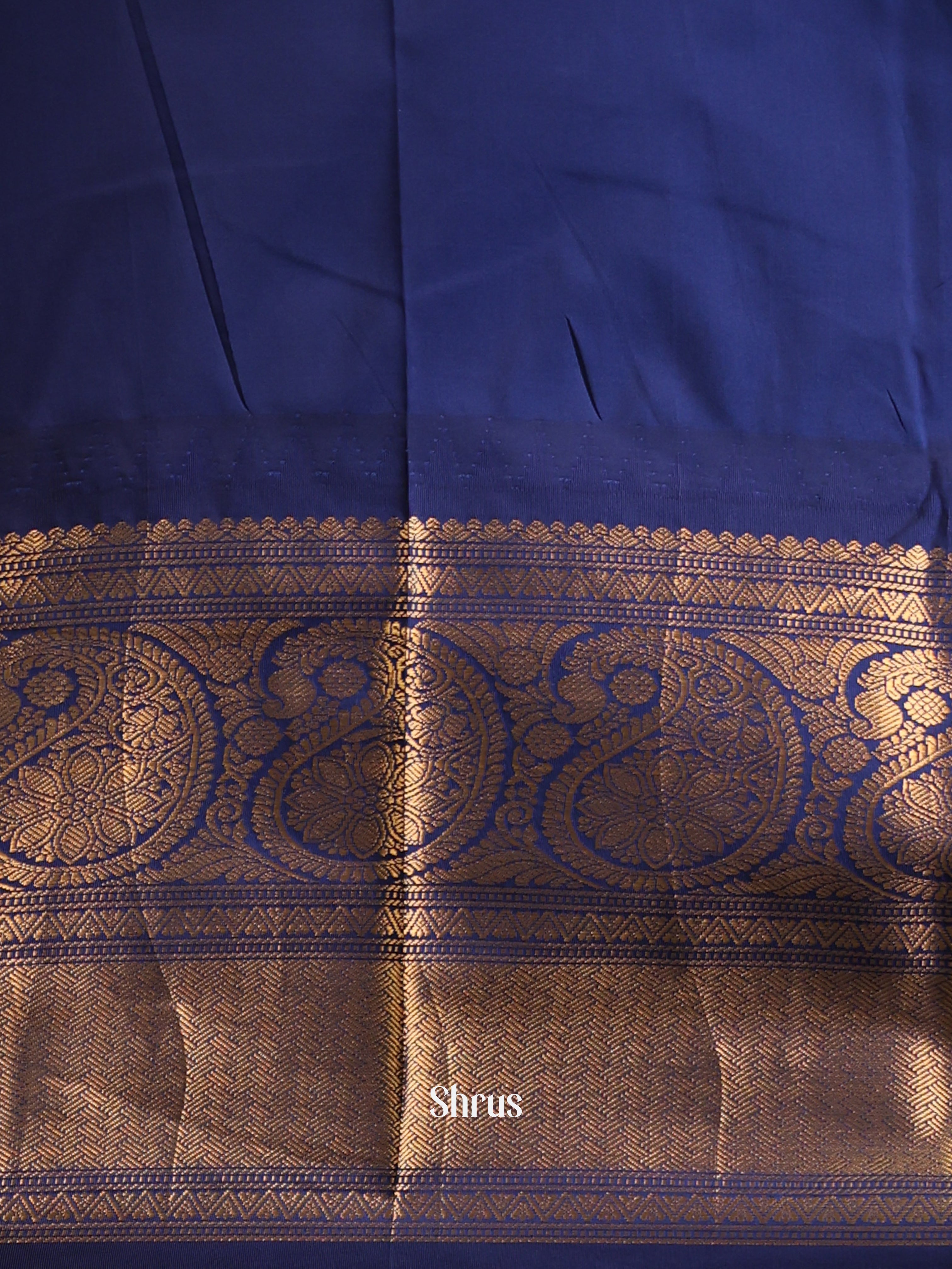 Baby Pink & Blue - Gadwal halfpure Saree - Shop on Shrus.com