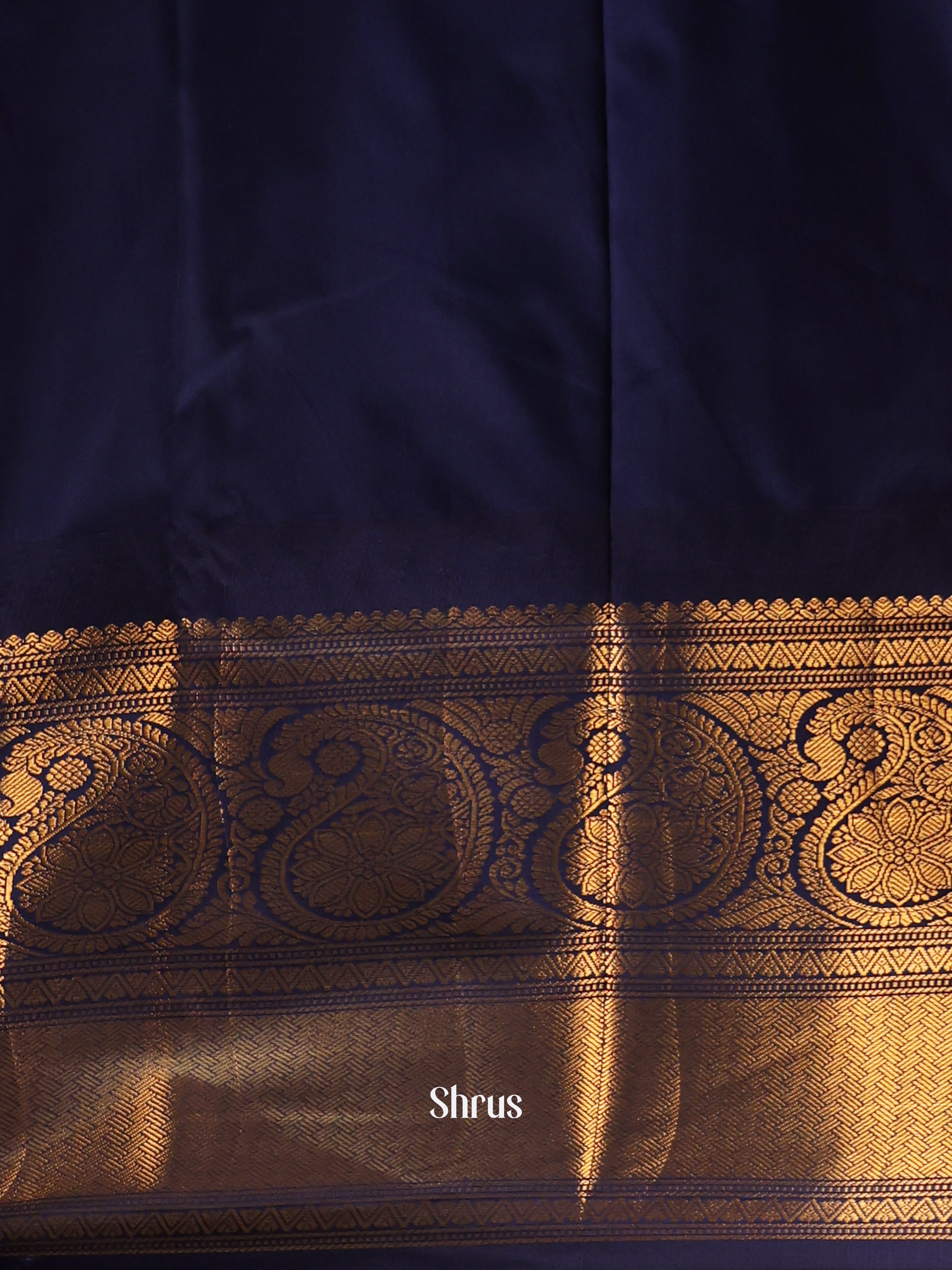 Mustard & Blue - Gadwal halfpure Saree - Shop on Shrus.com