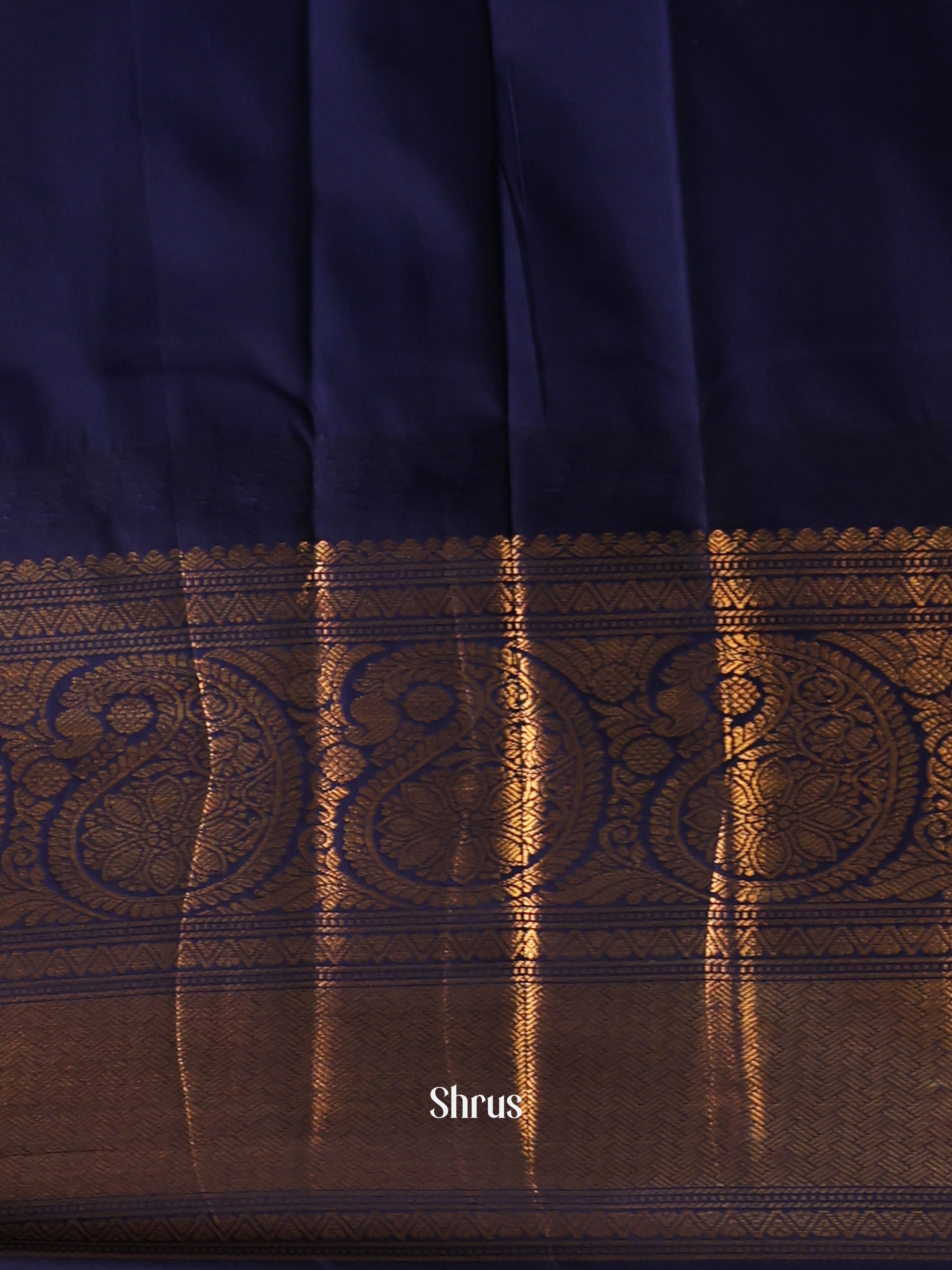 Purple & Blue- Gadwal halfpure Saree - Shop on Shrus.com