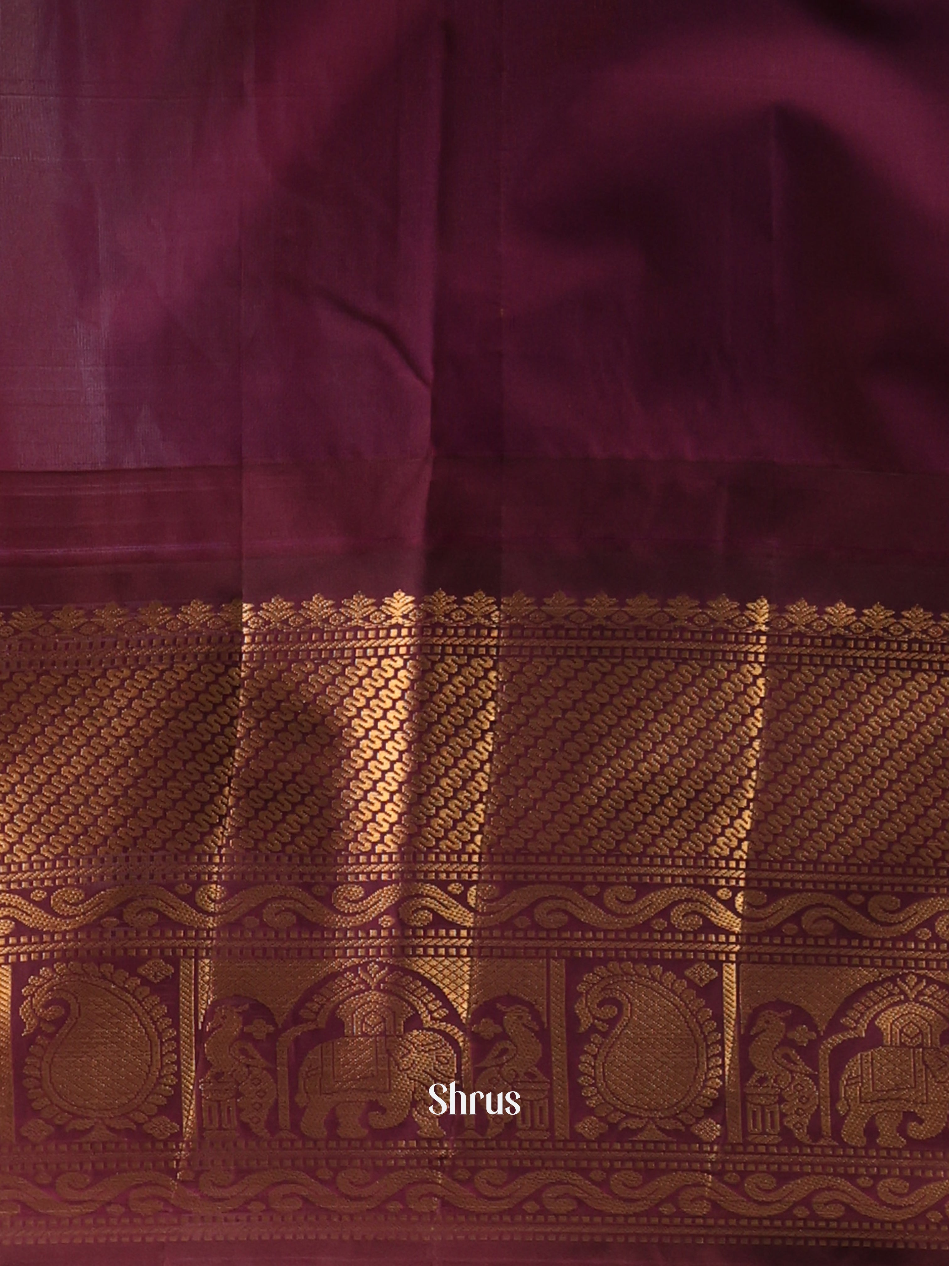 Peach & Purple- Gadwal halfpure Saree - Shop on Shrus.com