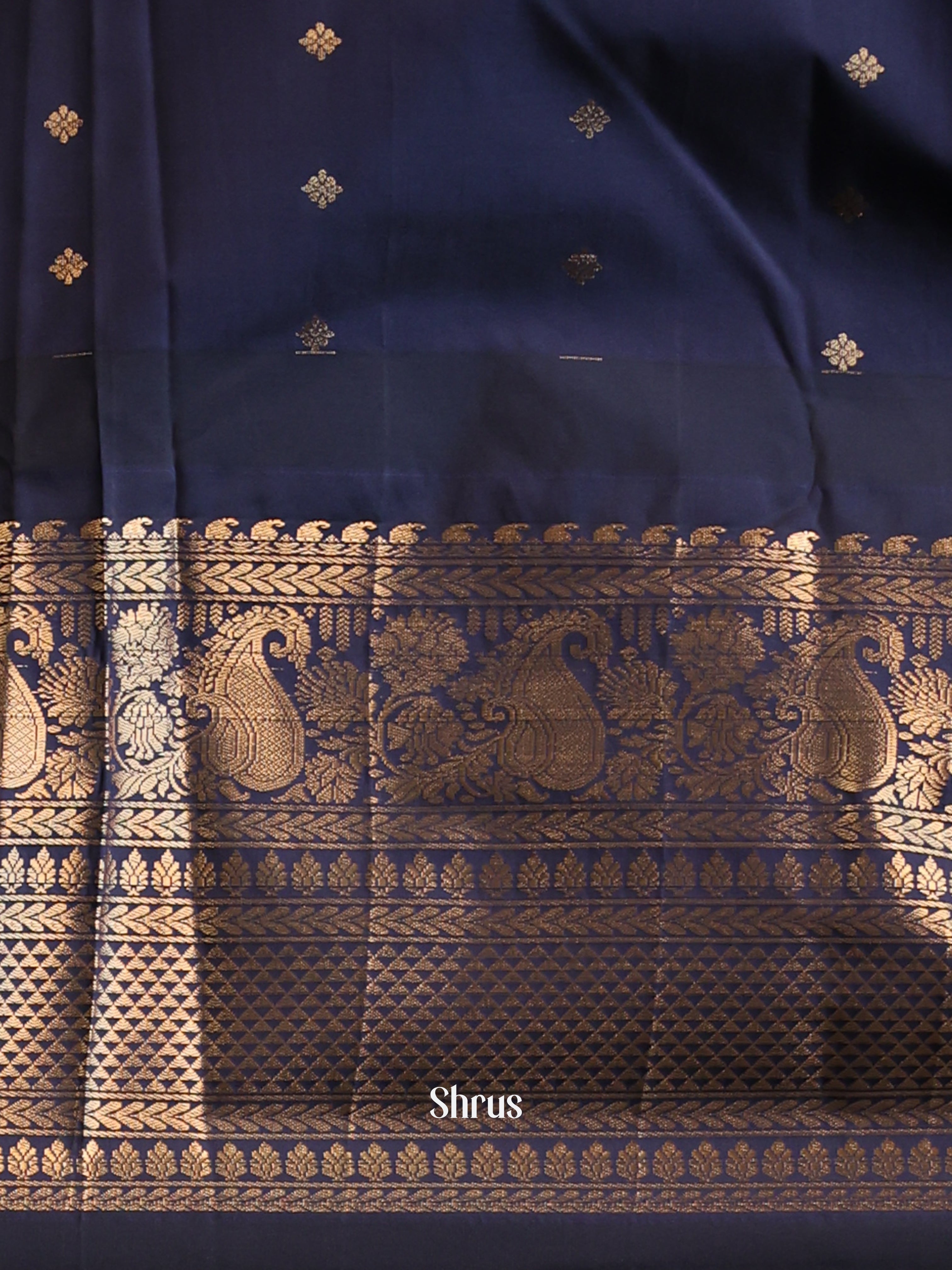 Red & Blue - Gadwal halfpure Saree - Shop on Shrus.com