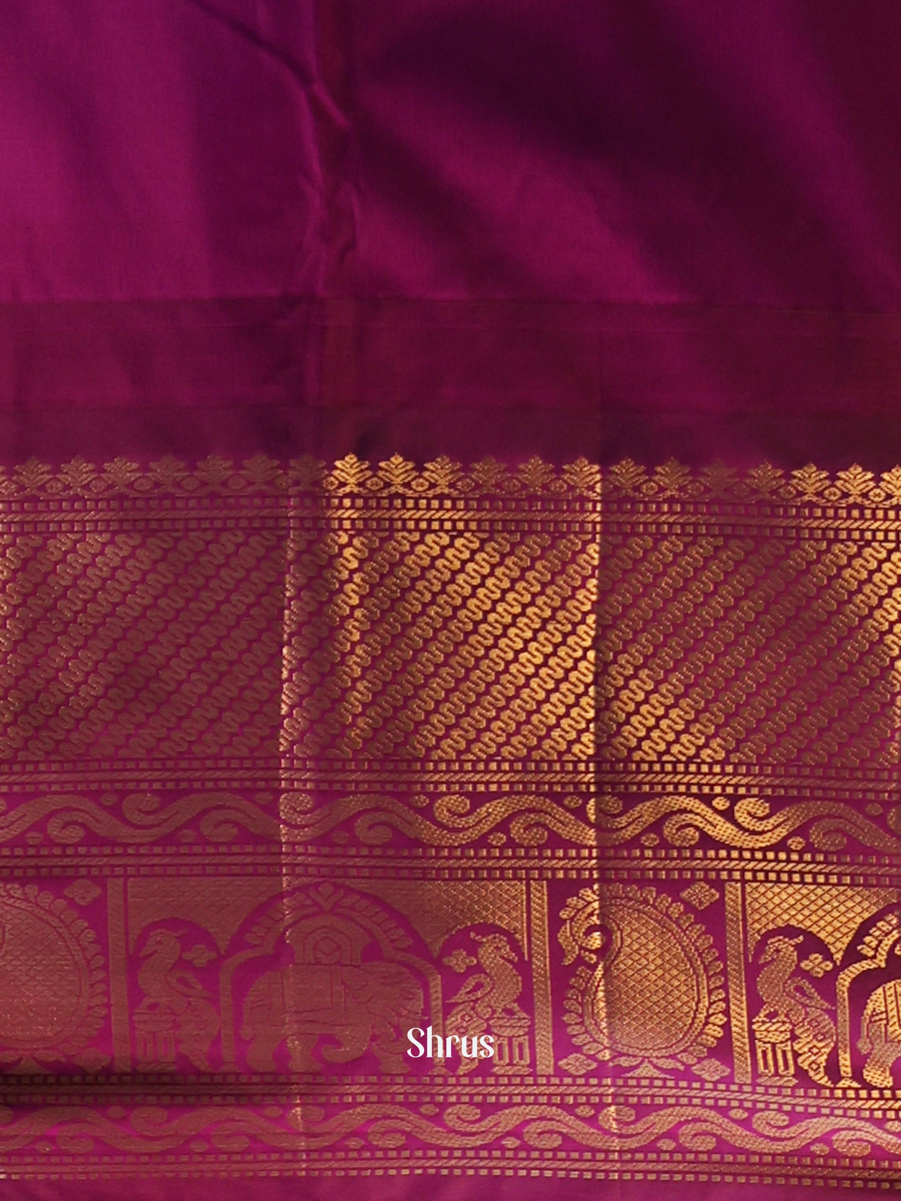 Blue & Purple - Gadwal halfpure Saree - Shop on Shrus.com