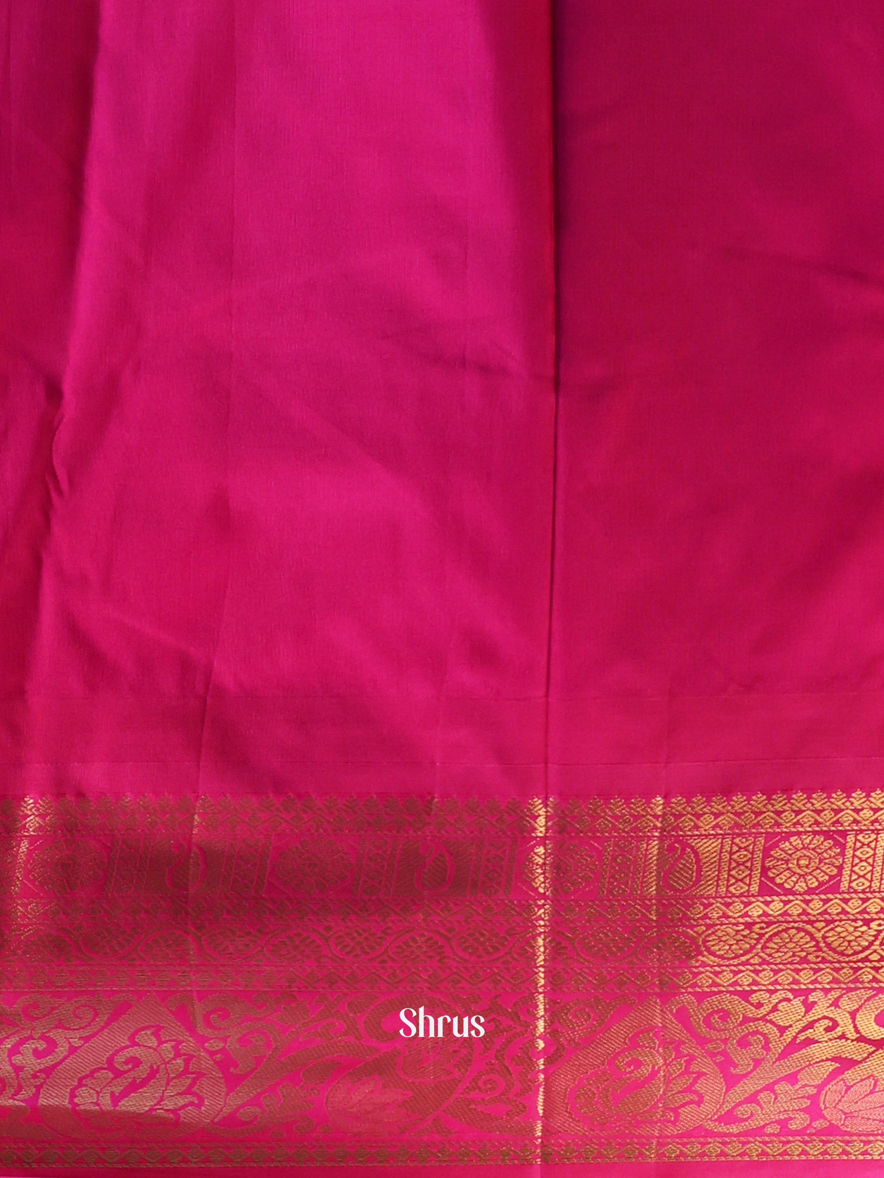 Violet & Pink- Gadwal halfpure Saree - Shop on Shrus.com