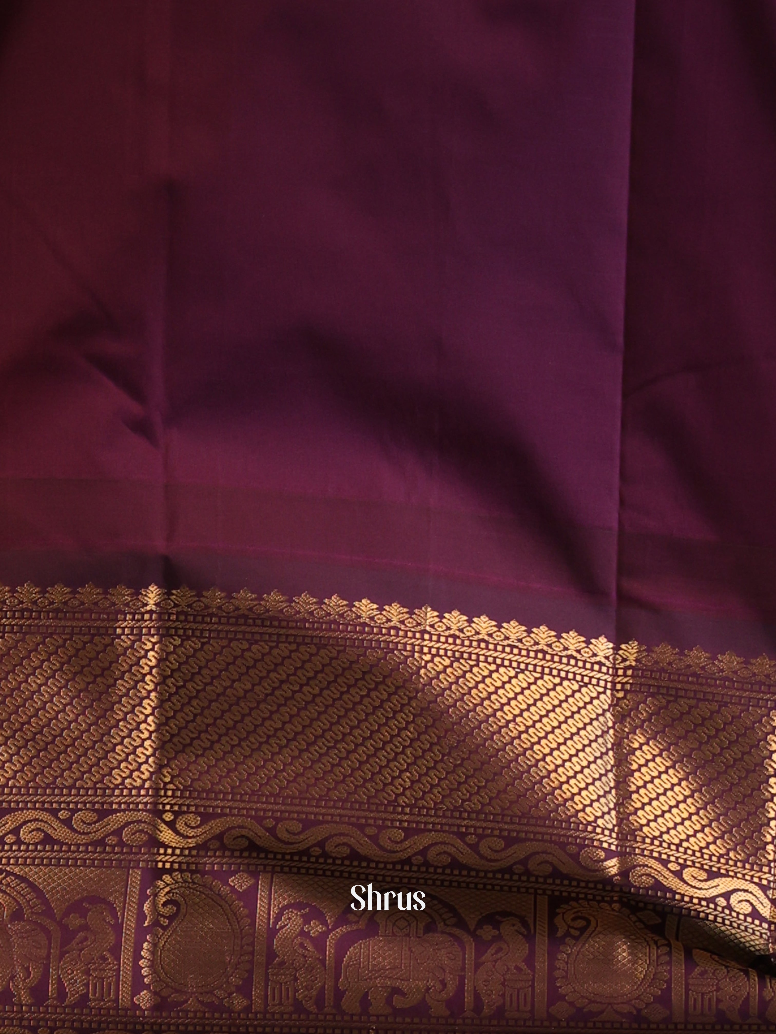 Yellow & Purple - Gadwal halfpure Saree - Shop on Shrus.com