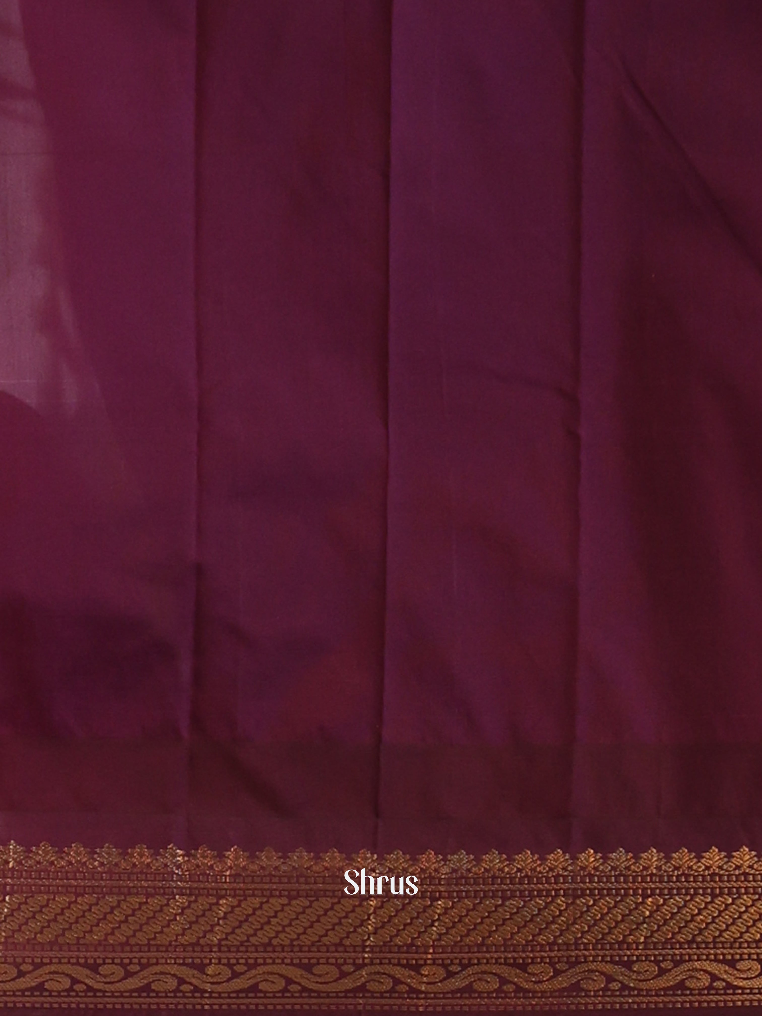 Teal & Wine - Gadwal halfpure Saree - Shop on Shrus.com