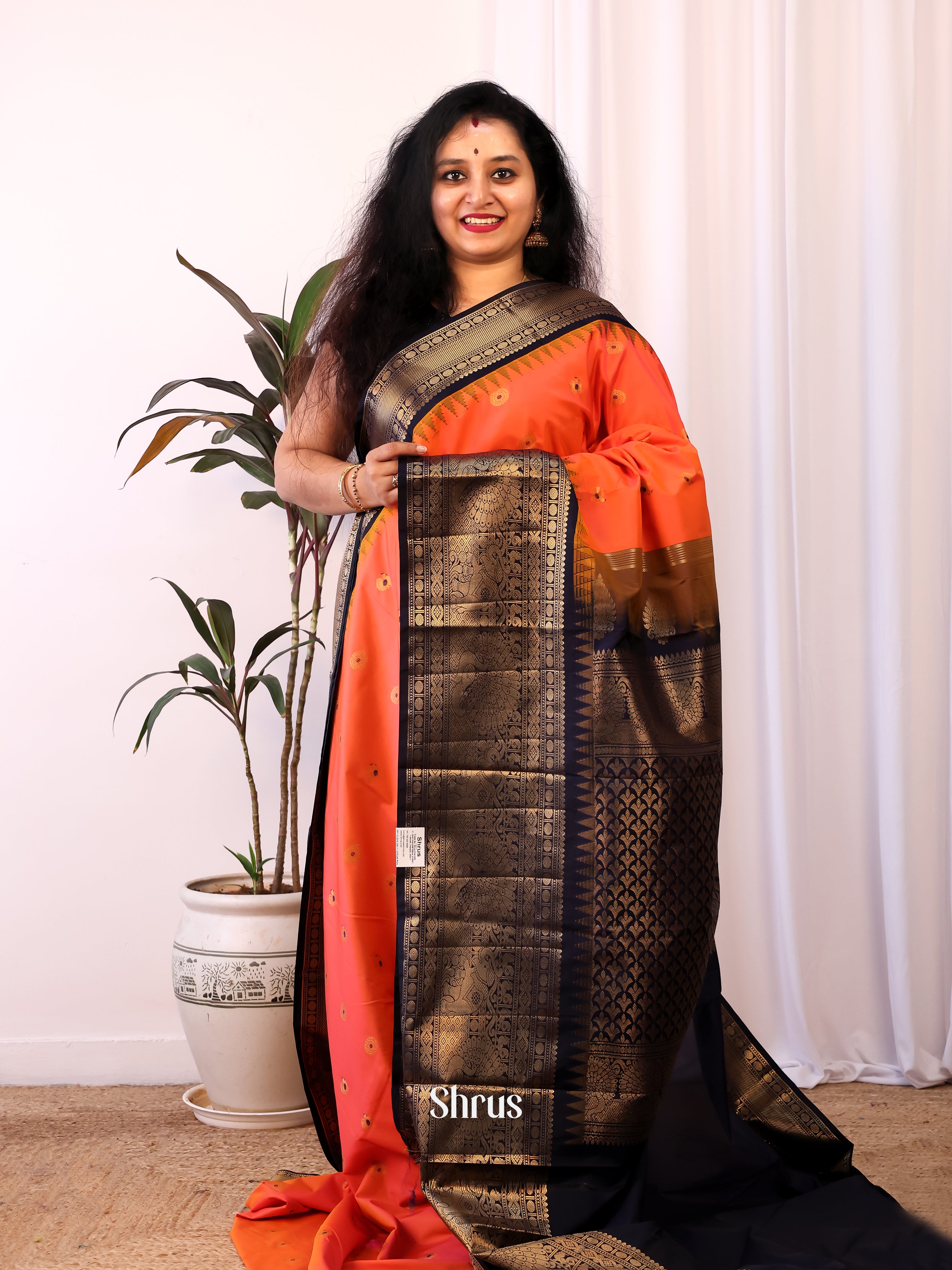 CJS02781 - Gadwal halfpure Saree - Shop on Shrus.com