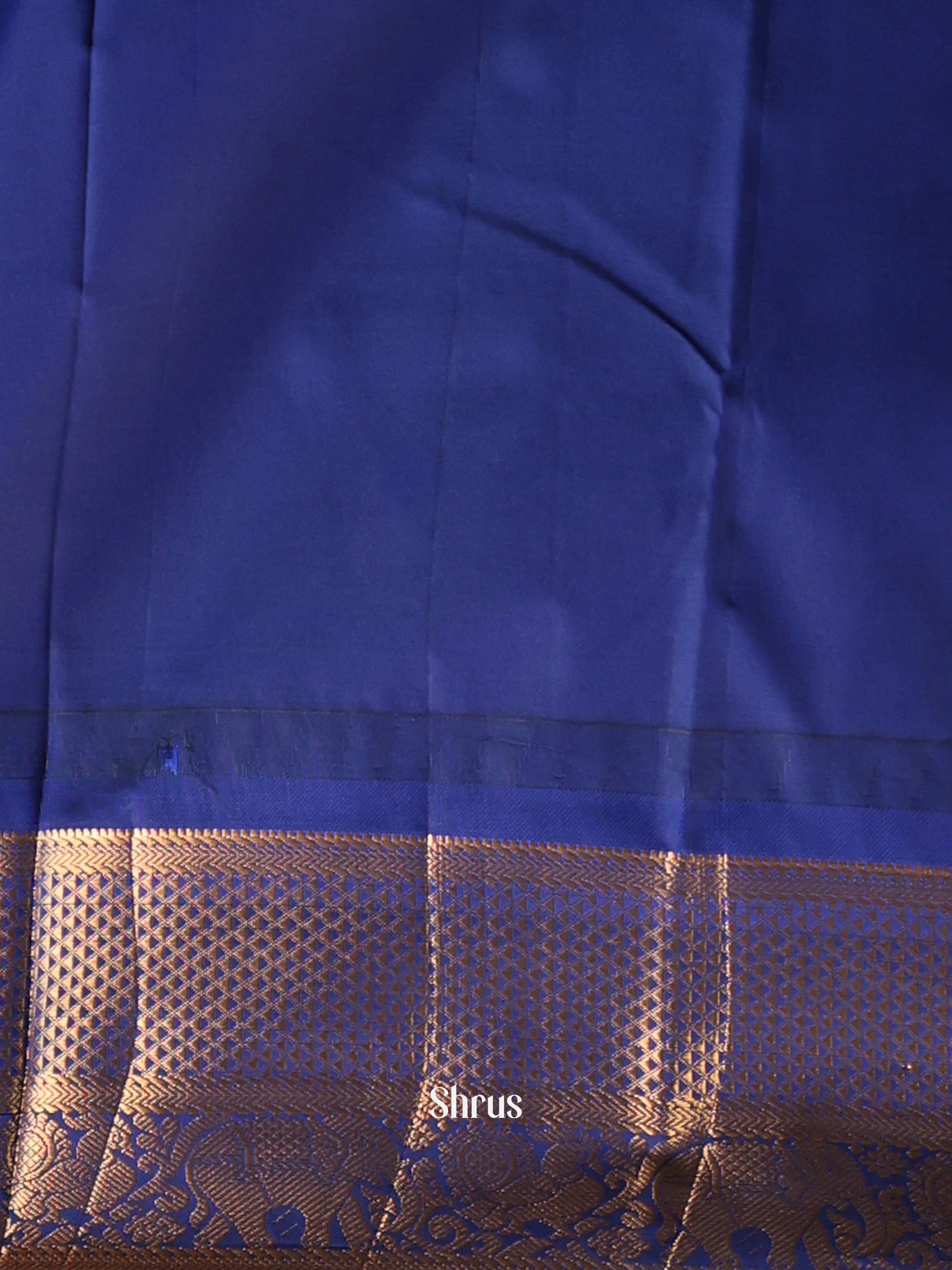 Pink & Blue - Gadwal halfpure Saree - Shop on Shrus.com