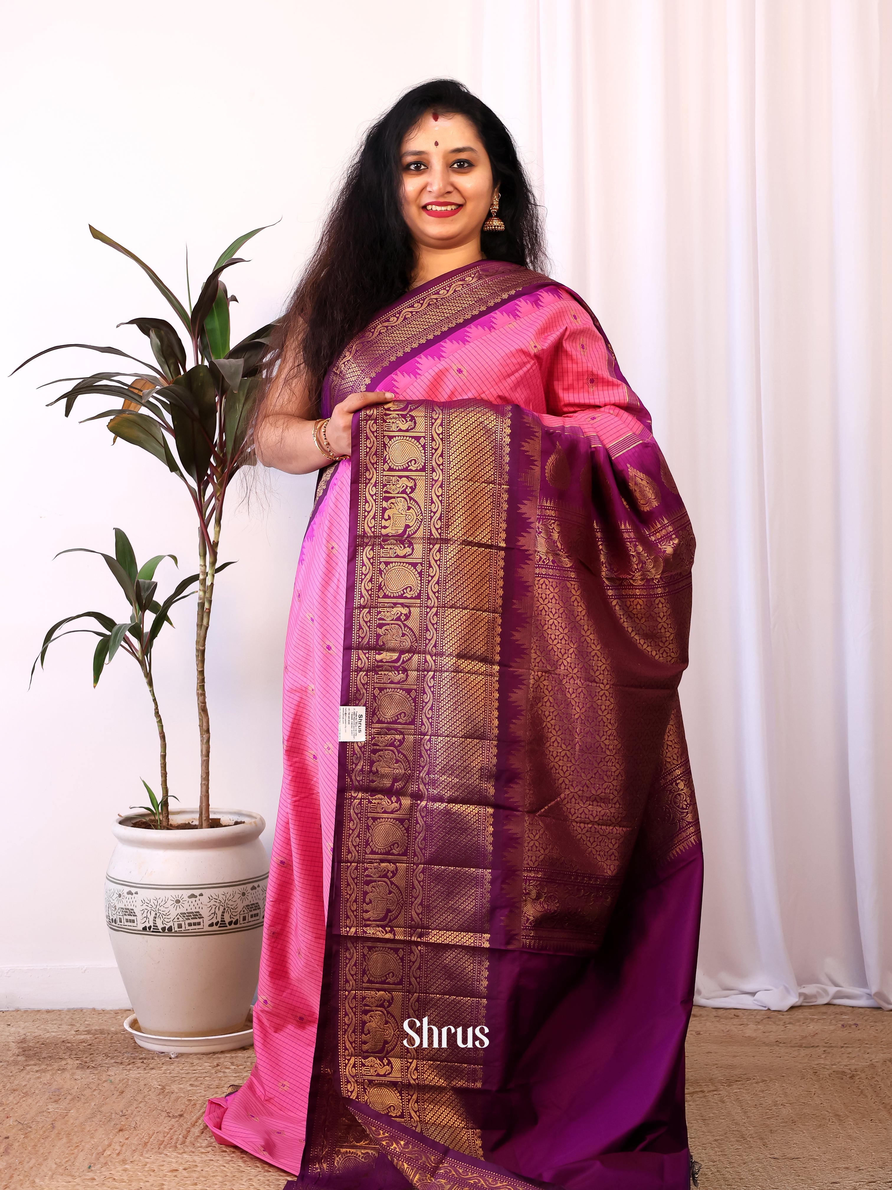 CJS02788 - Gadwal halfpure Saree - Shop on Shrus.com