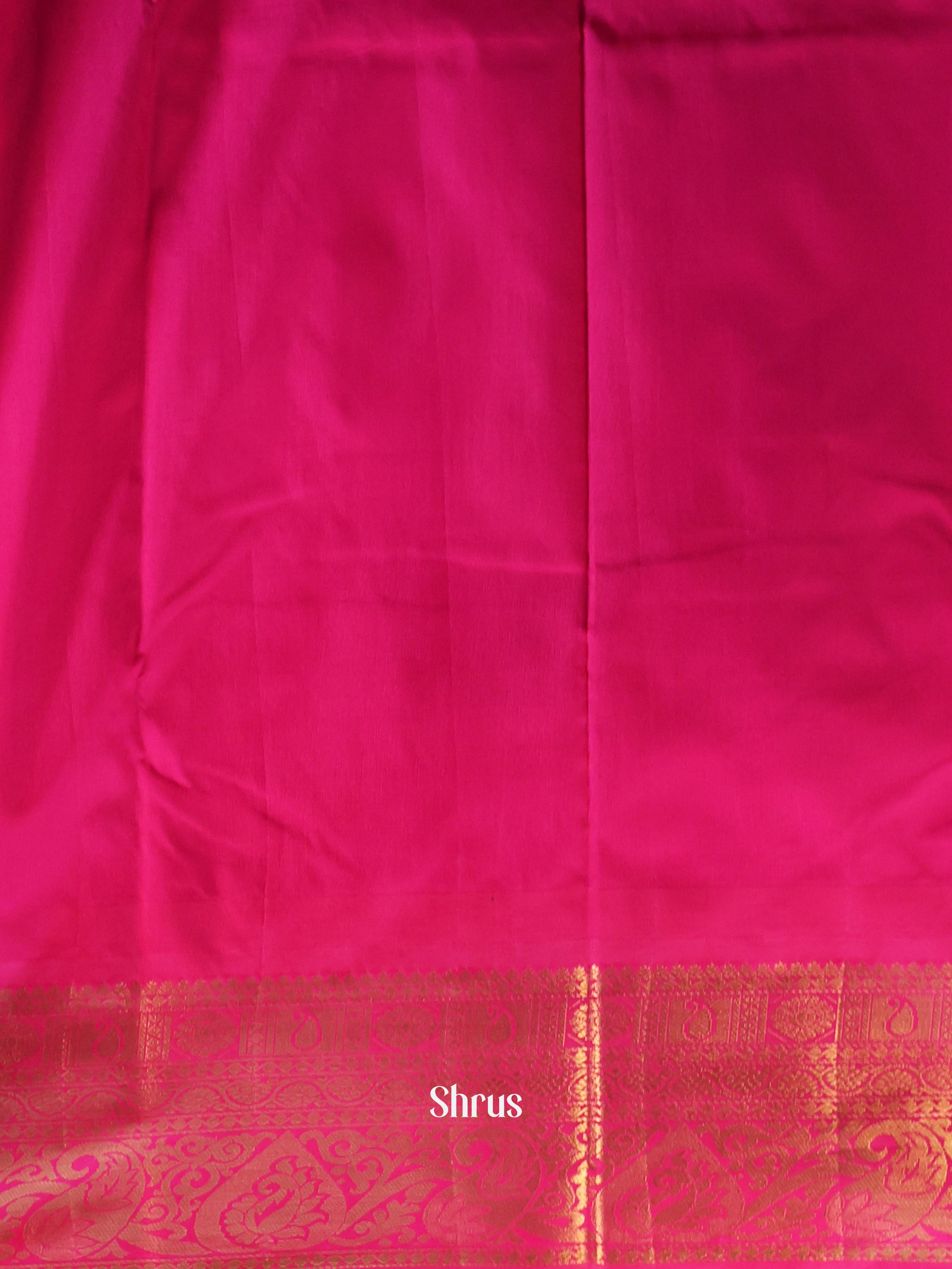 Green & Pink - Gadwal halfpure Saree - Shop on Shrus.com