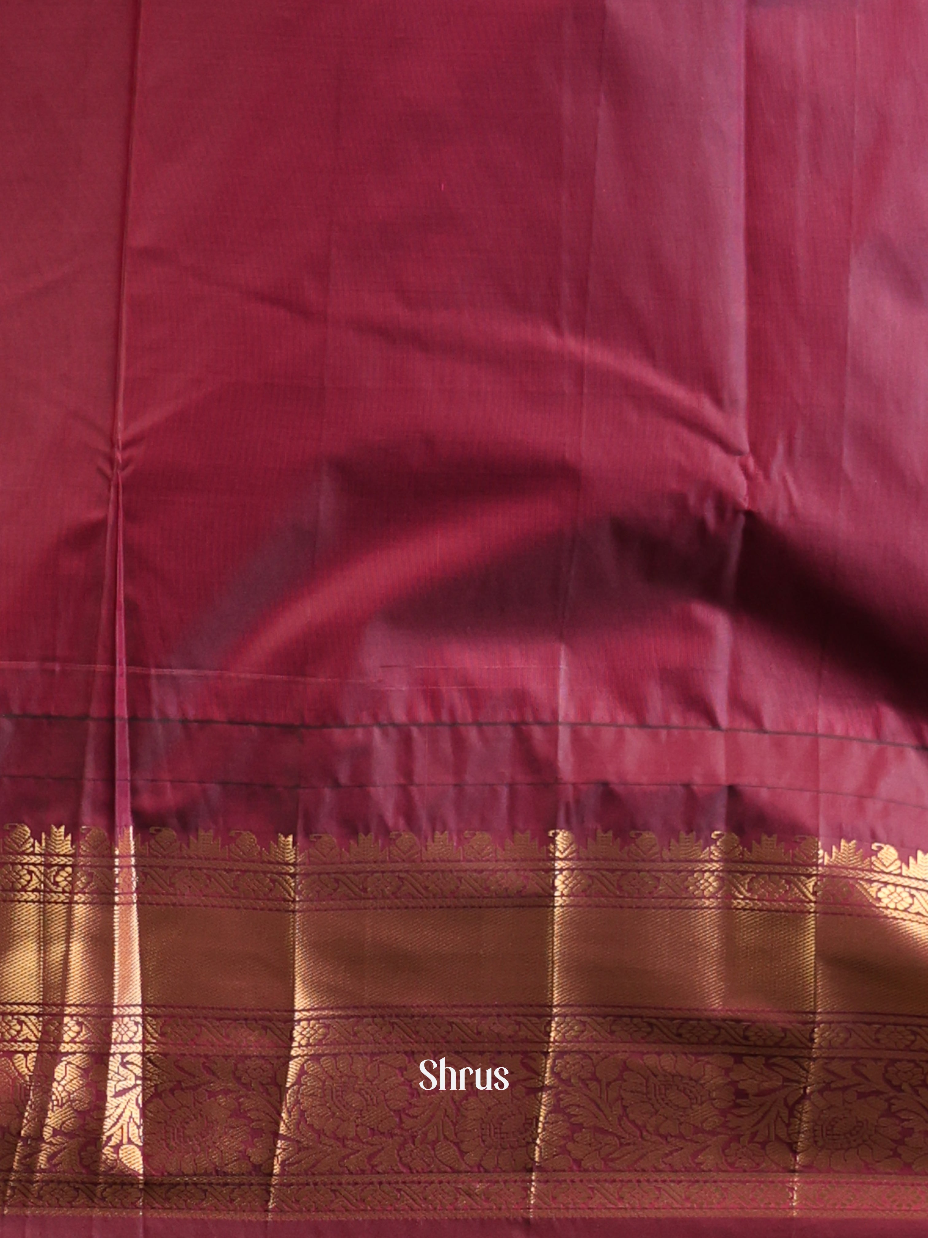 Orange & Purple- Gadwal halfpure Saree - Shop on Shrus.com