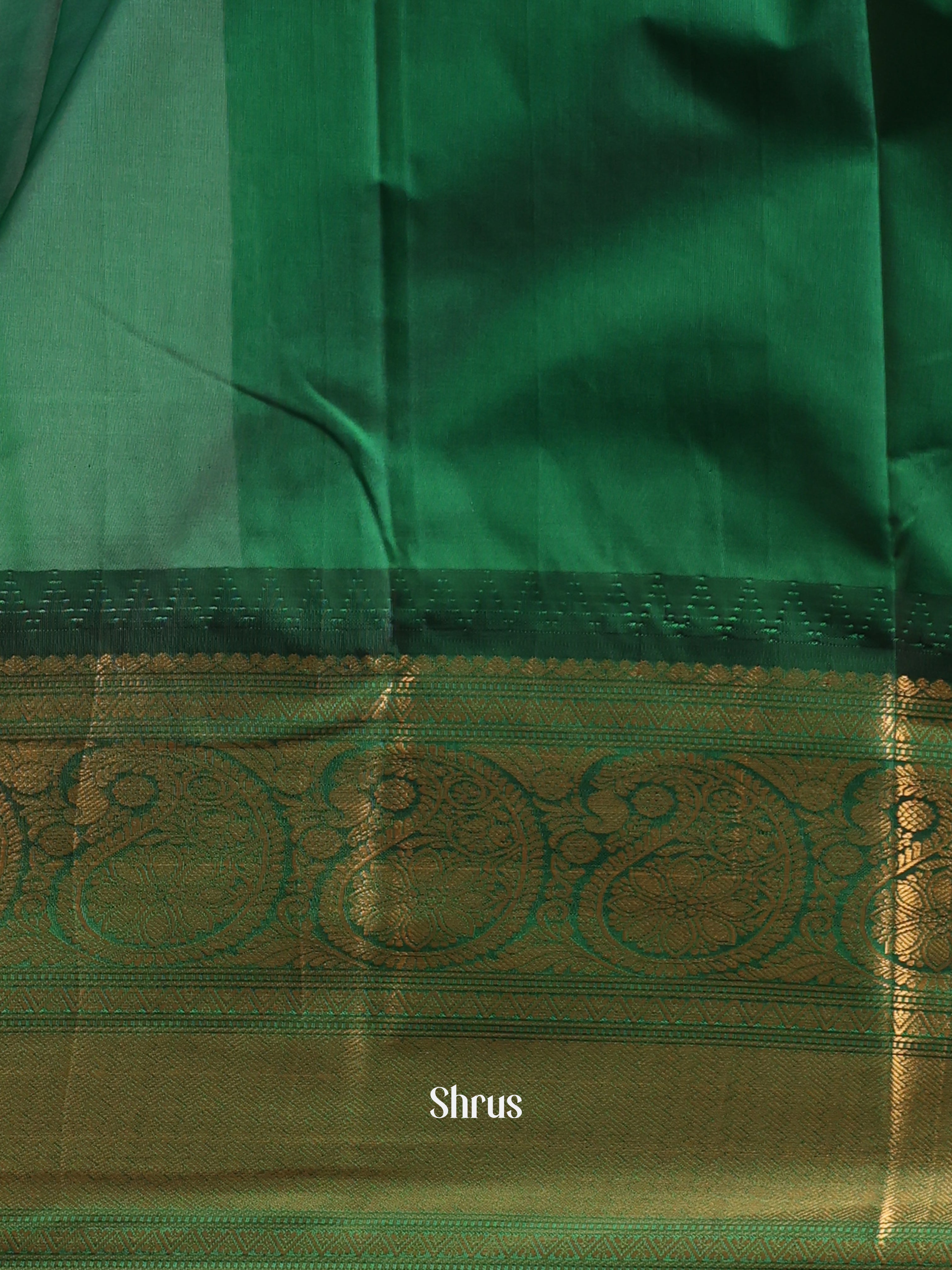 Lemon Yellow & Green - Gadwal halfpure Saree - Shop on Shrus.com