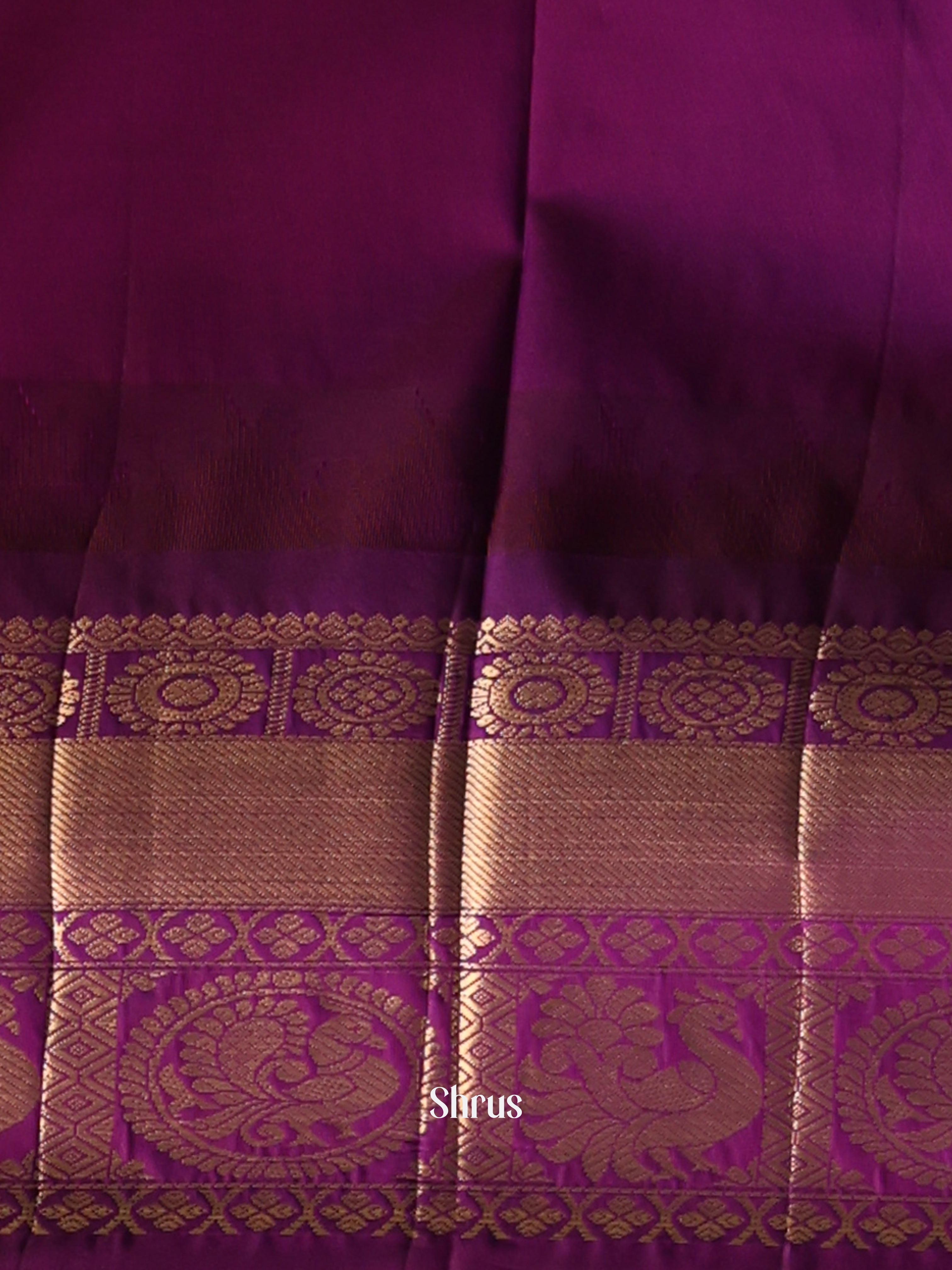 Teal & Purple - Gadwal halfpure Saree - Shop on Shrus.com