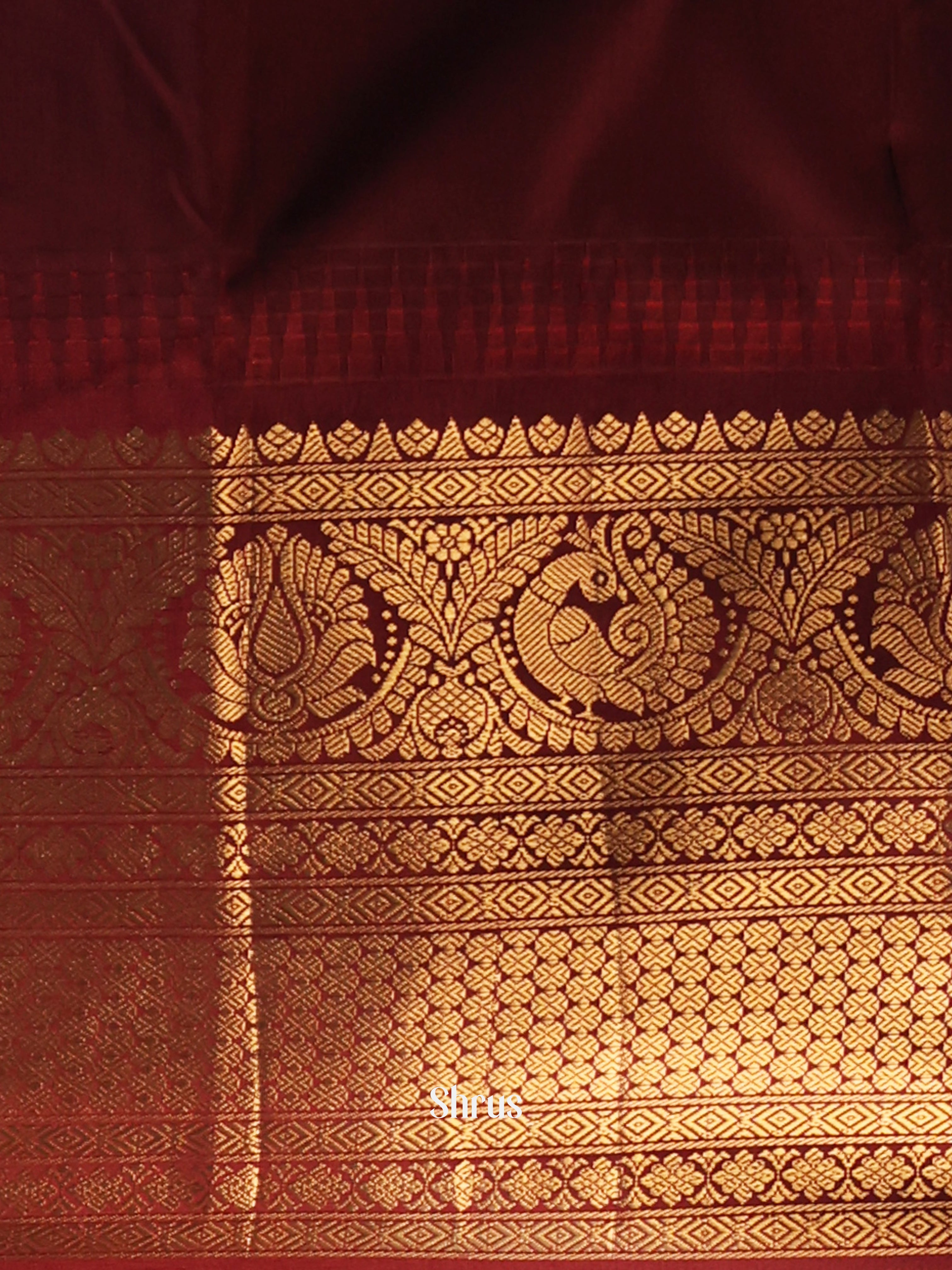 Purple & Brown- Gadwal halfpure Saree - Shop on Shrus.com