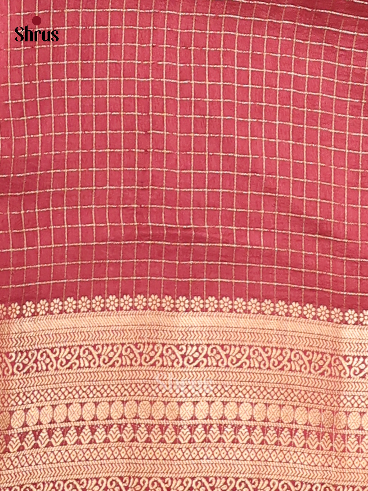 Olive green with Onion Pink - Semi Chanderi - CJS03066 - Shop on Shrus.com