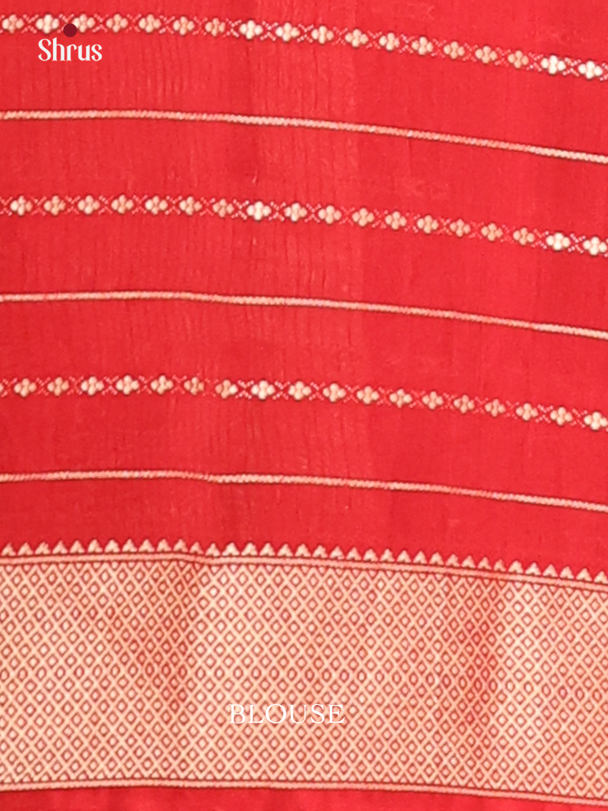 Green with Red - Semi Chanderi - CJS03068 - Shop on Shrus.com