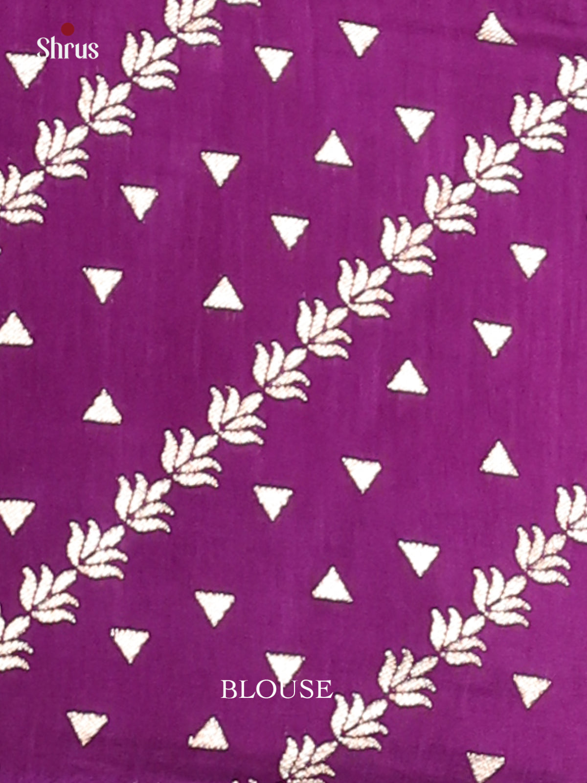 Rani pink with Violet - Semi Chanderi - CJS03074 - Shop on Shrus.com