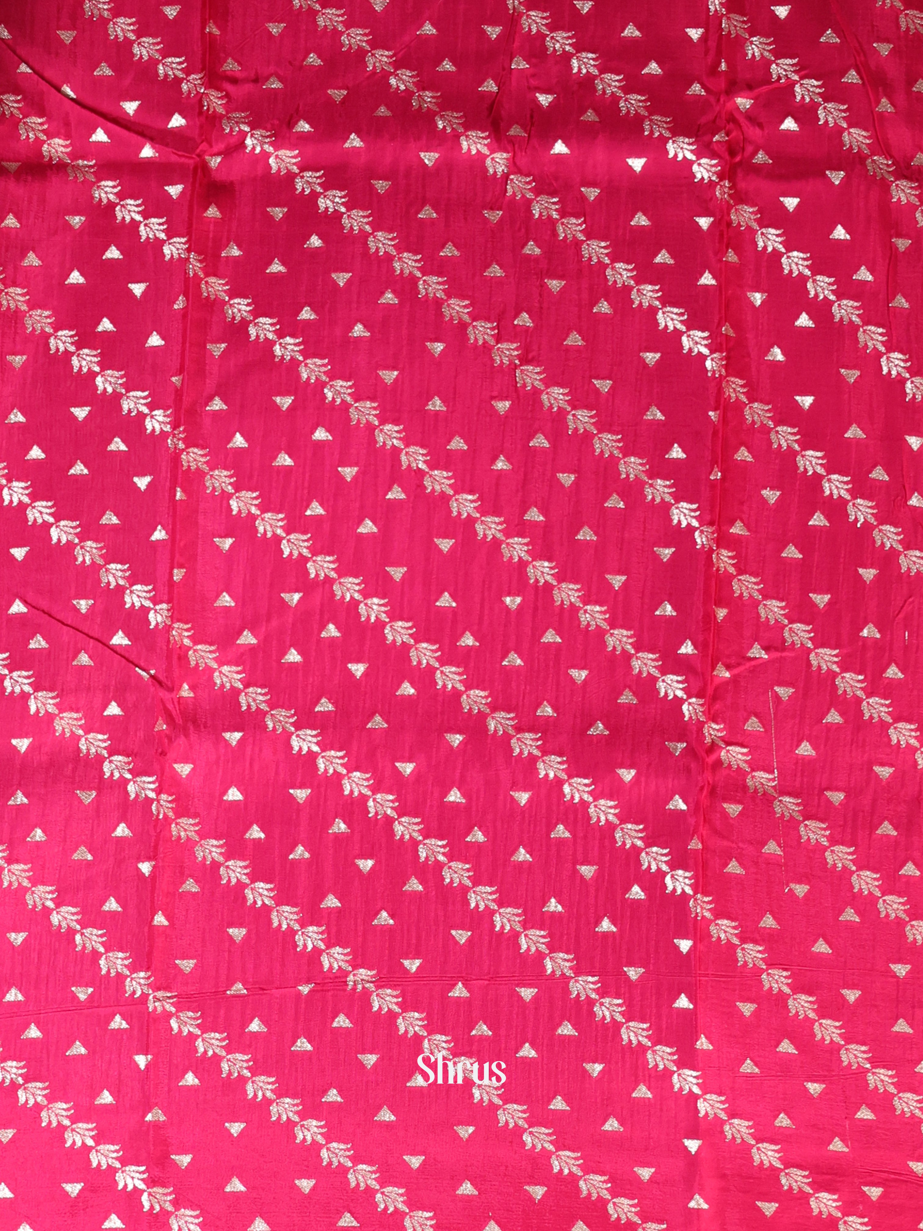 Violet & Pink - Semi Chanderi Saree - Shop on Shrus.com