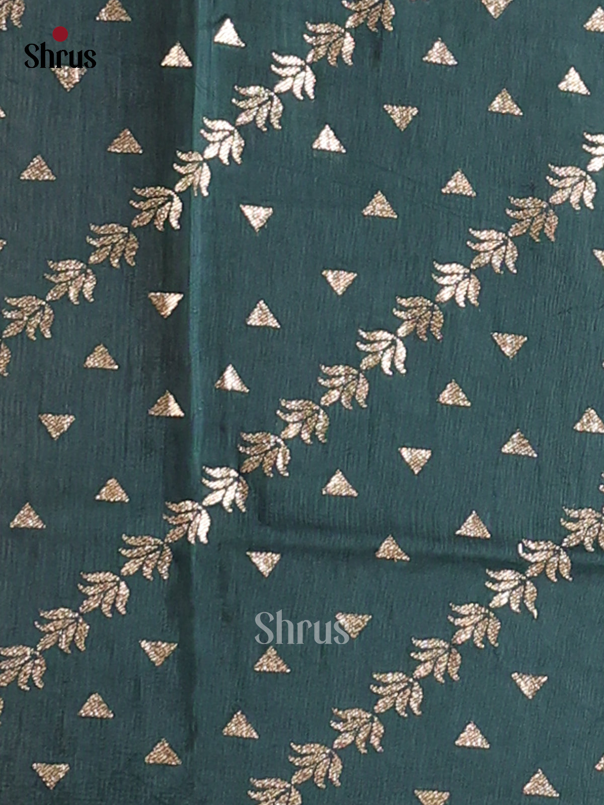 Red with Dark green - Semi Chanderi - CJS03079 - Shop on Shrus.com