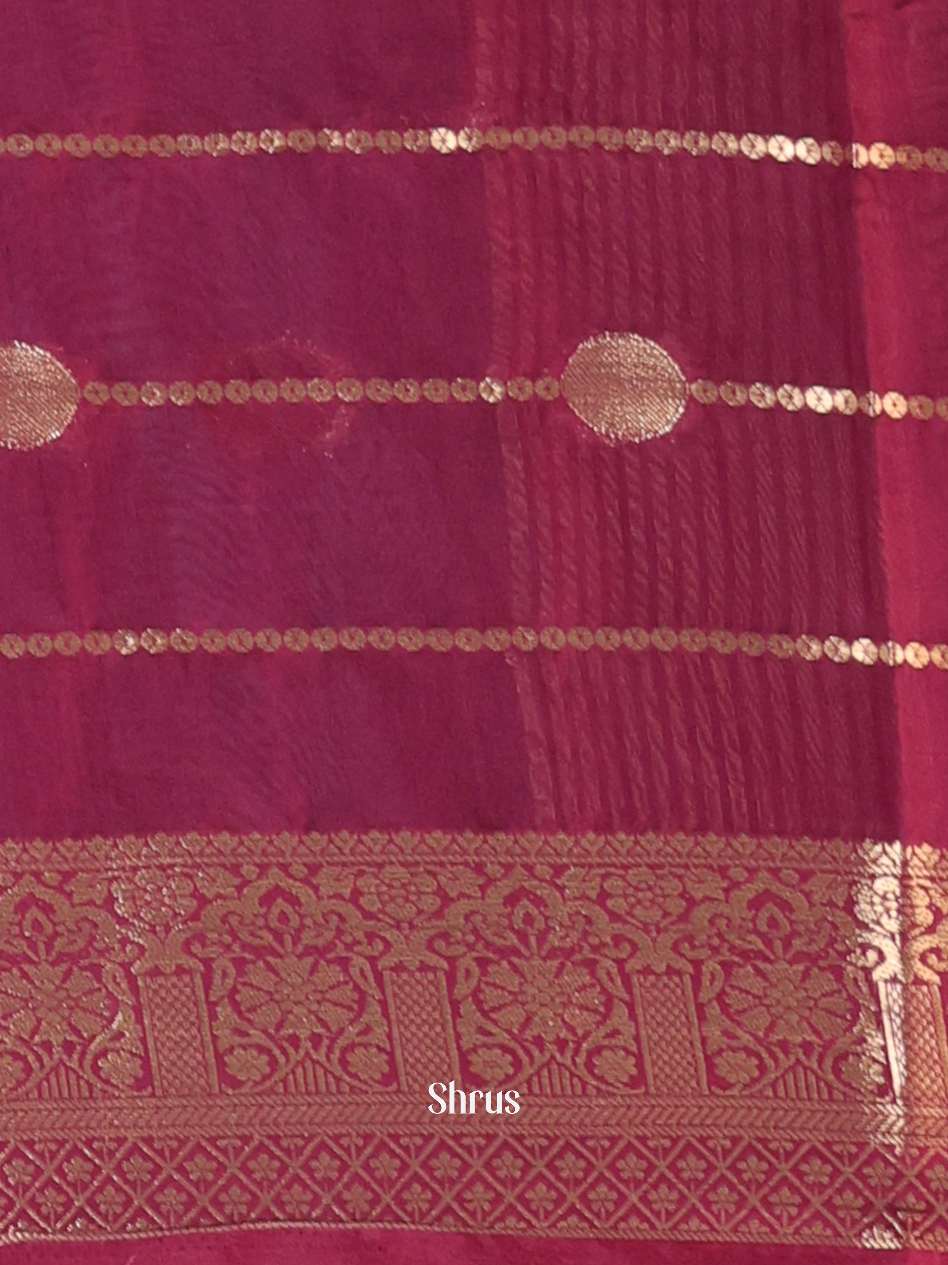 Violet & Purple - Semi Chanderi Saree - Shop on Shrus.com