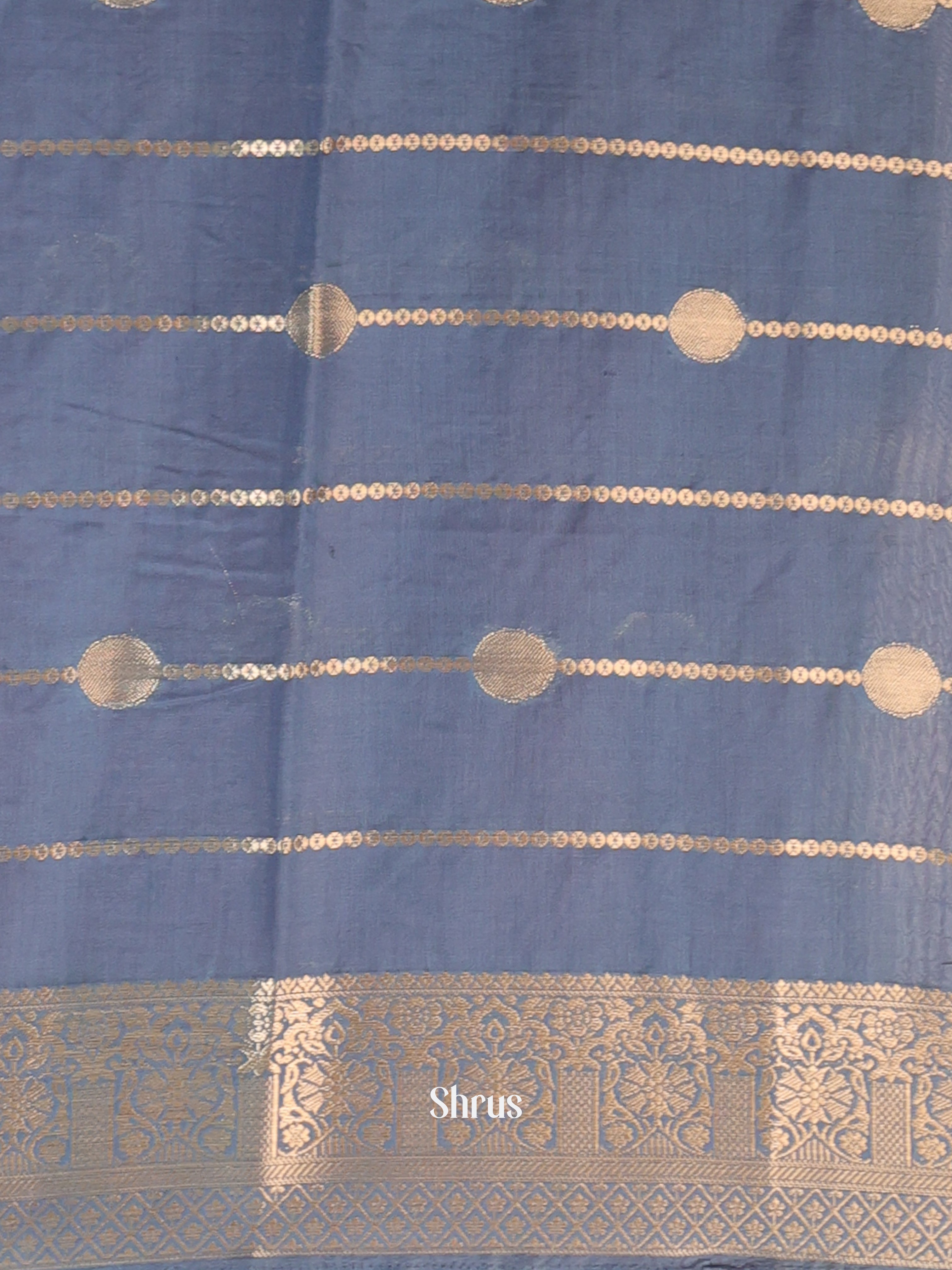 Onion Pink & Blue- Semi Chanderi Saree - Shop on Shrus.com