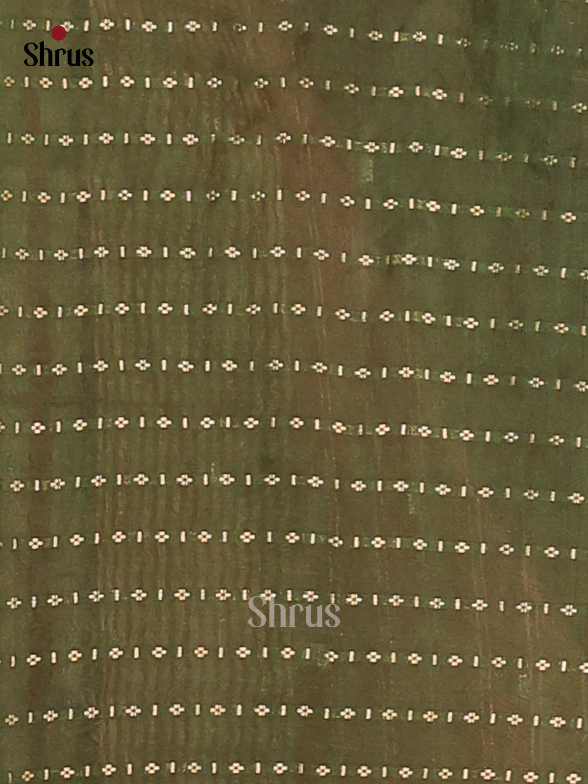 Red with Dark green - Semi Chanderi - CJS03097 - Shop on Shrus.com