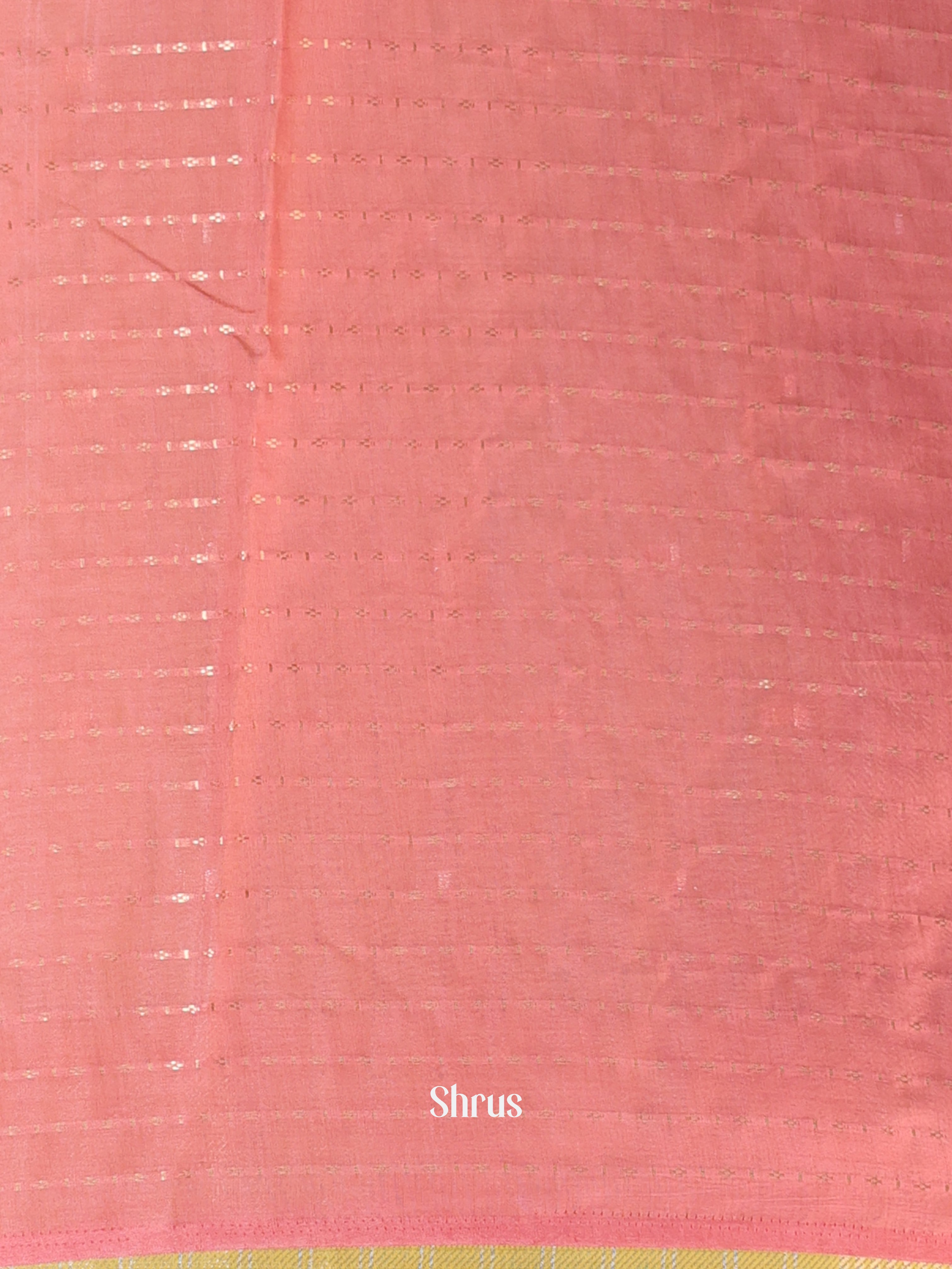 Green & Peach - Semi Chanderi Saree - Shop on Shrus.com