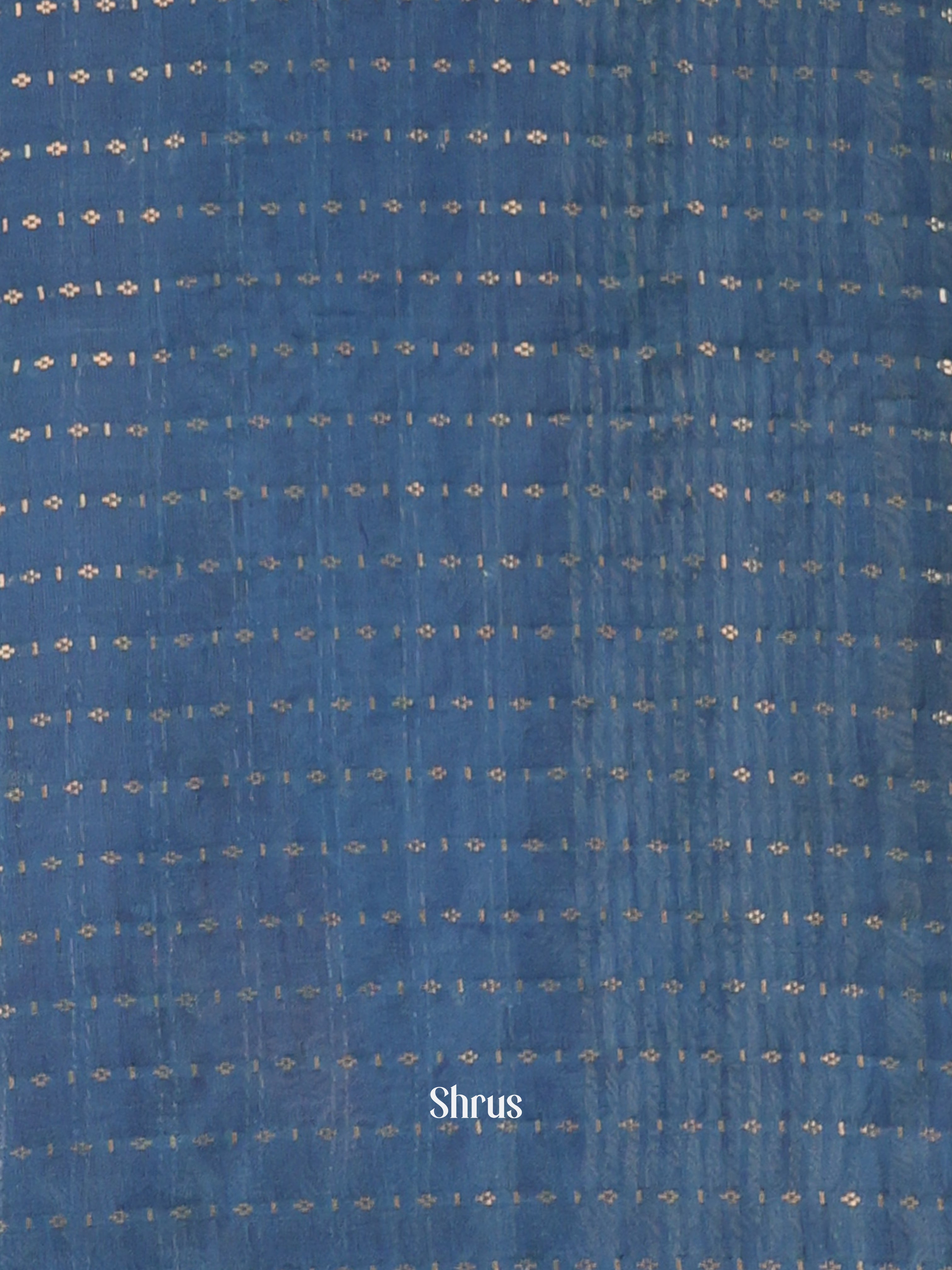 Maroon & Blue - Semi Chanderi Saree - Shop on Shrus.com