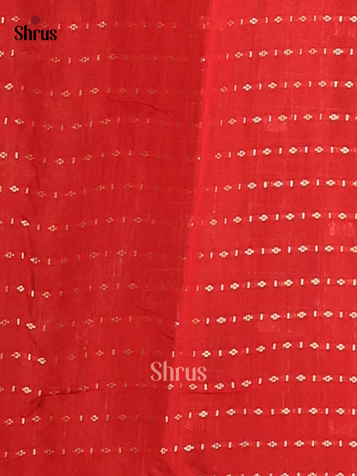 Dark Green with red - Semi Chanderi - CJS03102 - Shop on Shrus.com