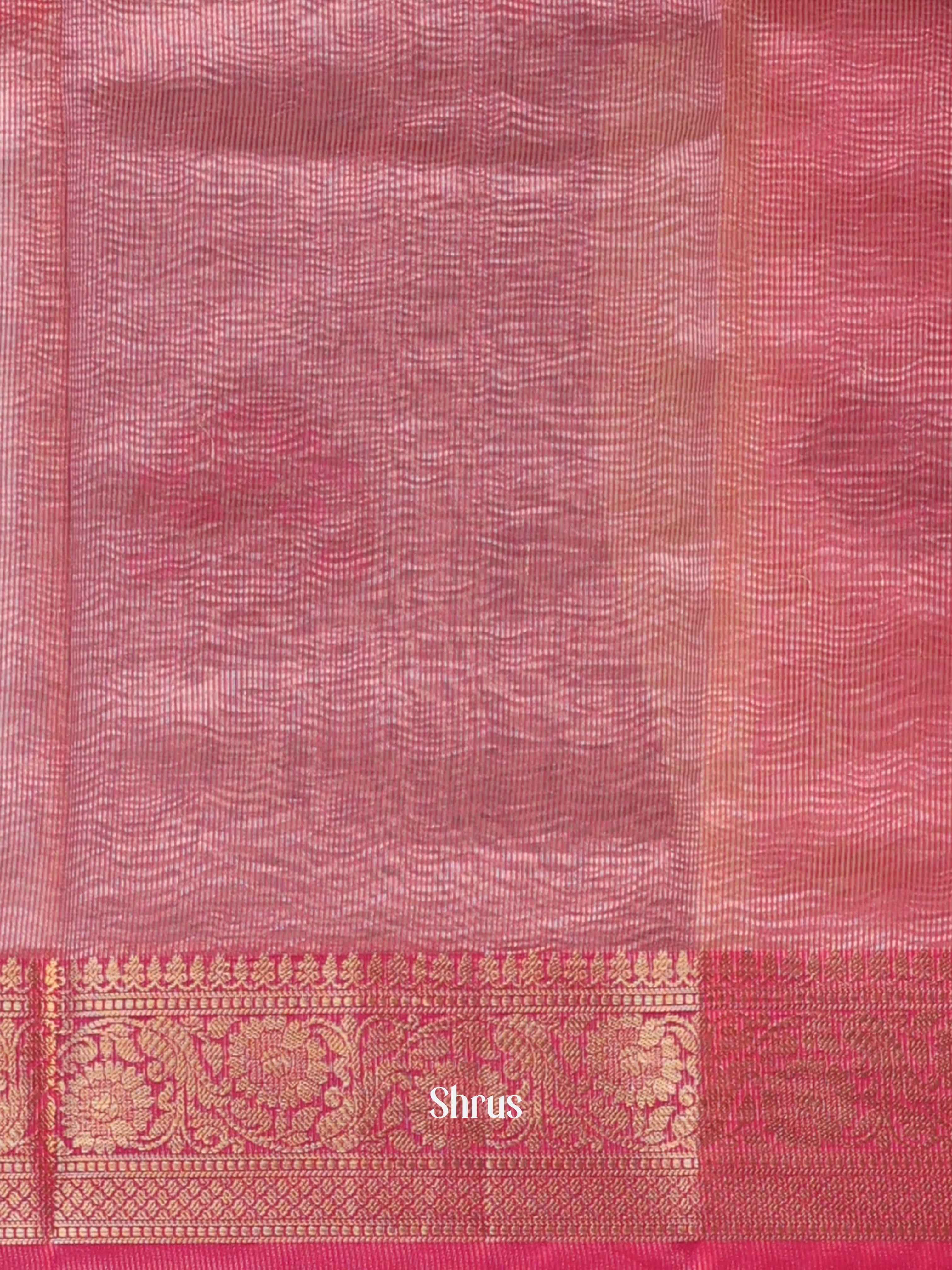Grey & Pink - Bamboo silk Saree - Shop on Shrus.com