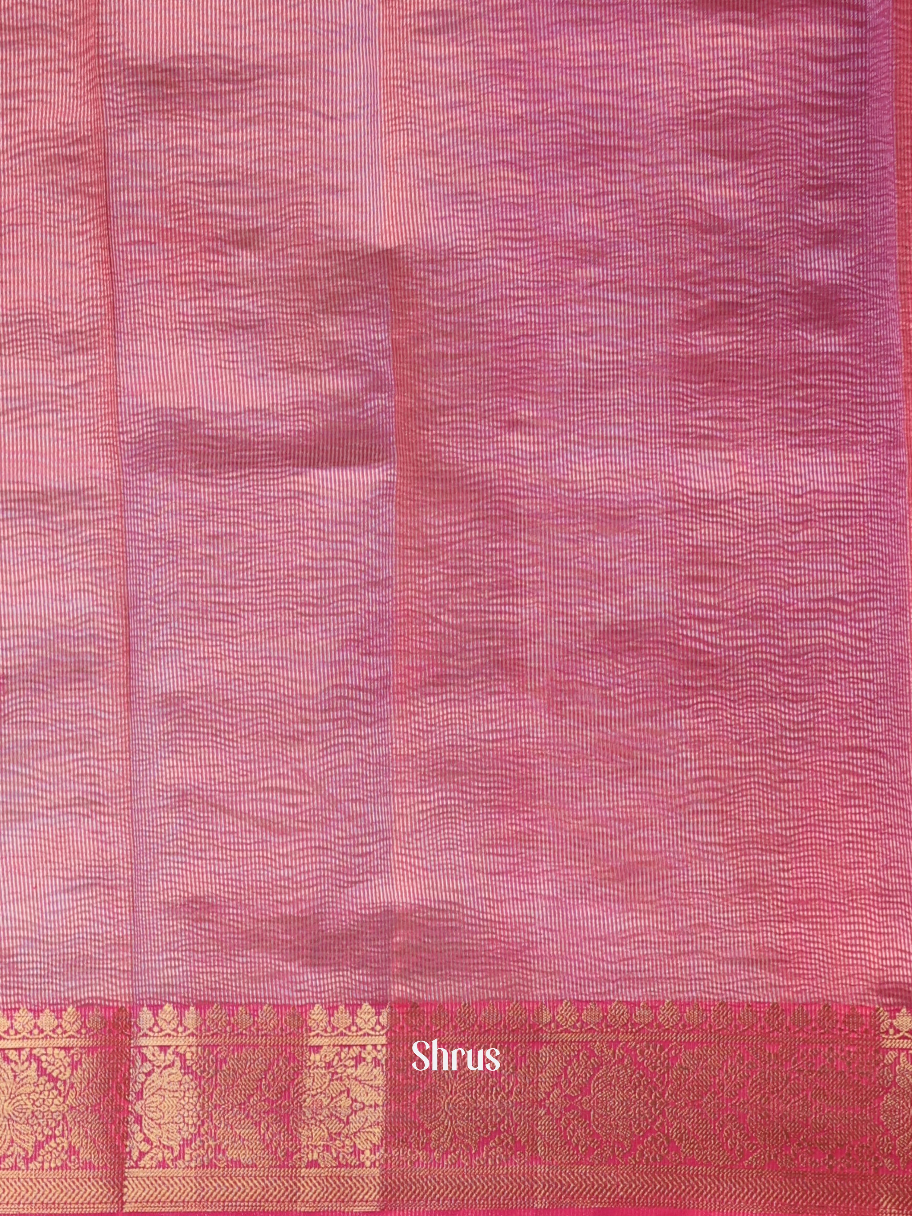 Cream & Pink -Bamboo silk Saree - Shop on Shrus.com