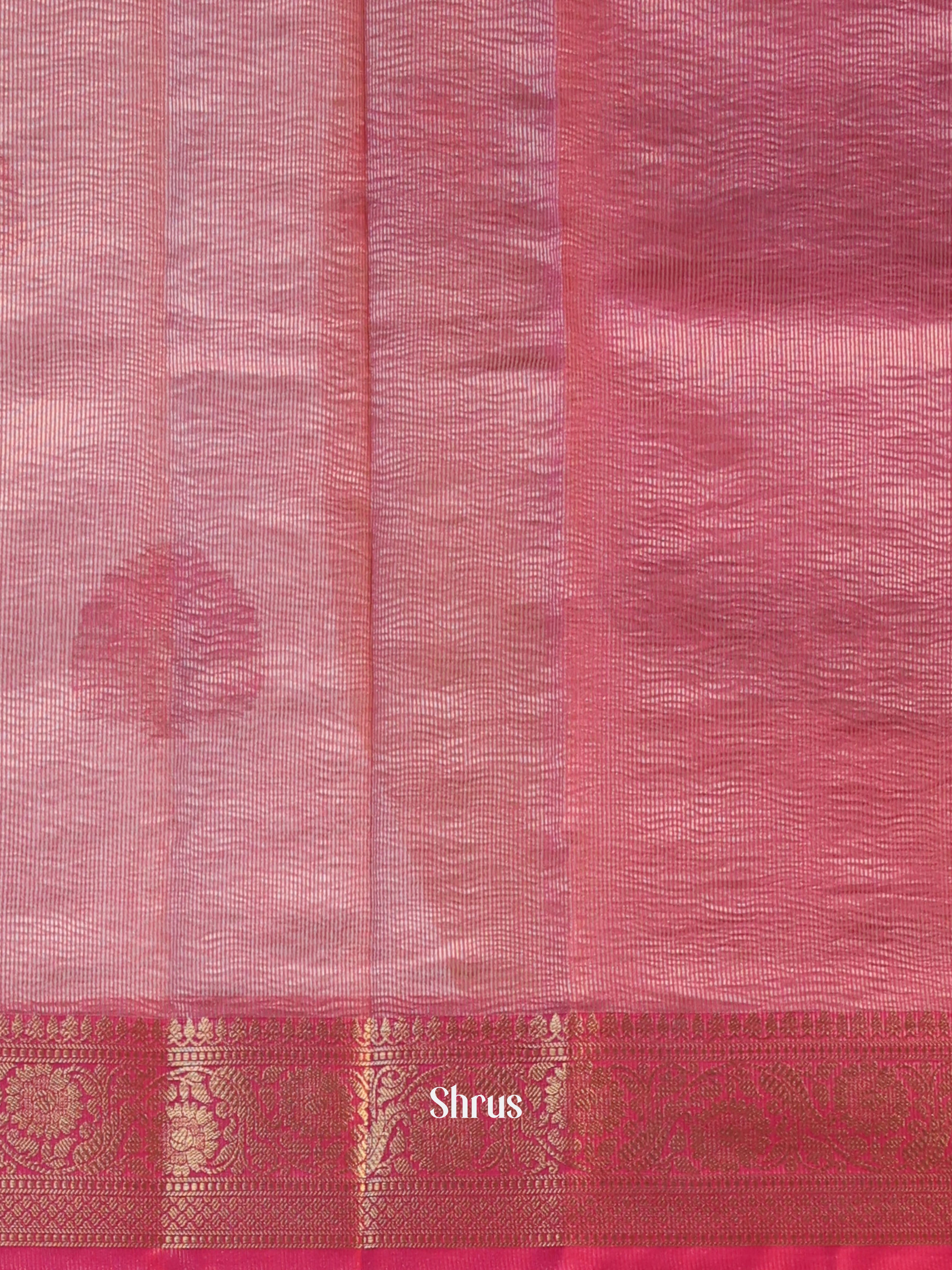 Gold & Pink - Bamboo silk Saree - Shop on Shrus.com