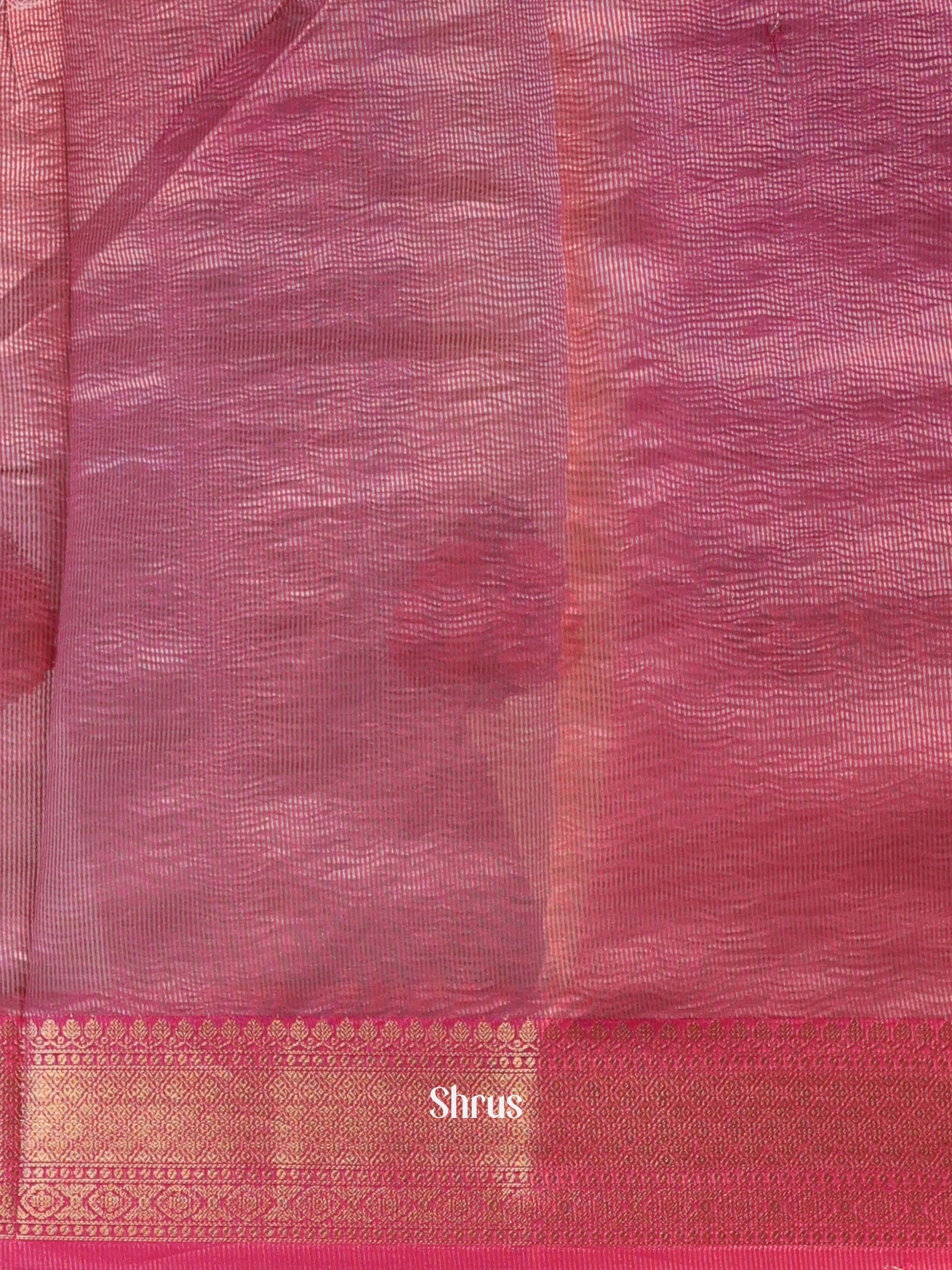 Grey& Pink- Bamboo silk Saree - Shop on Shrus.com