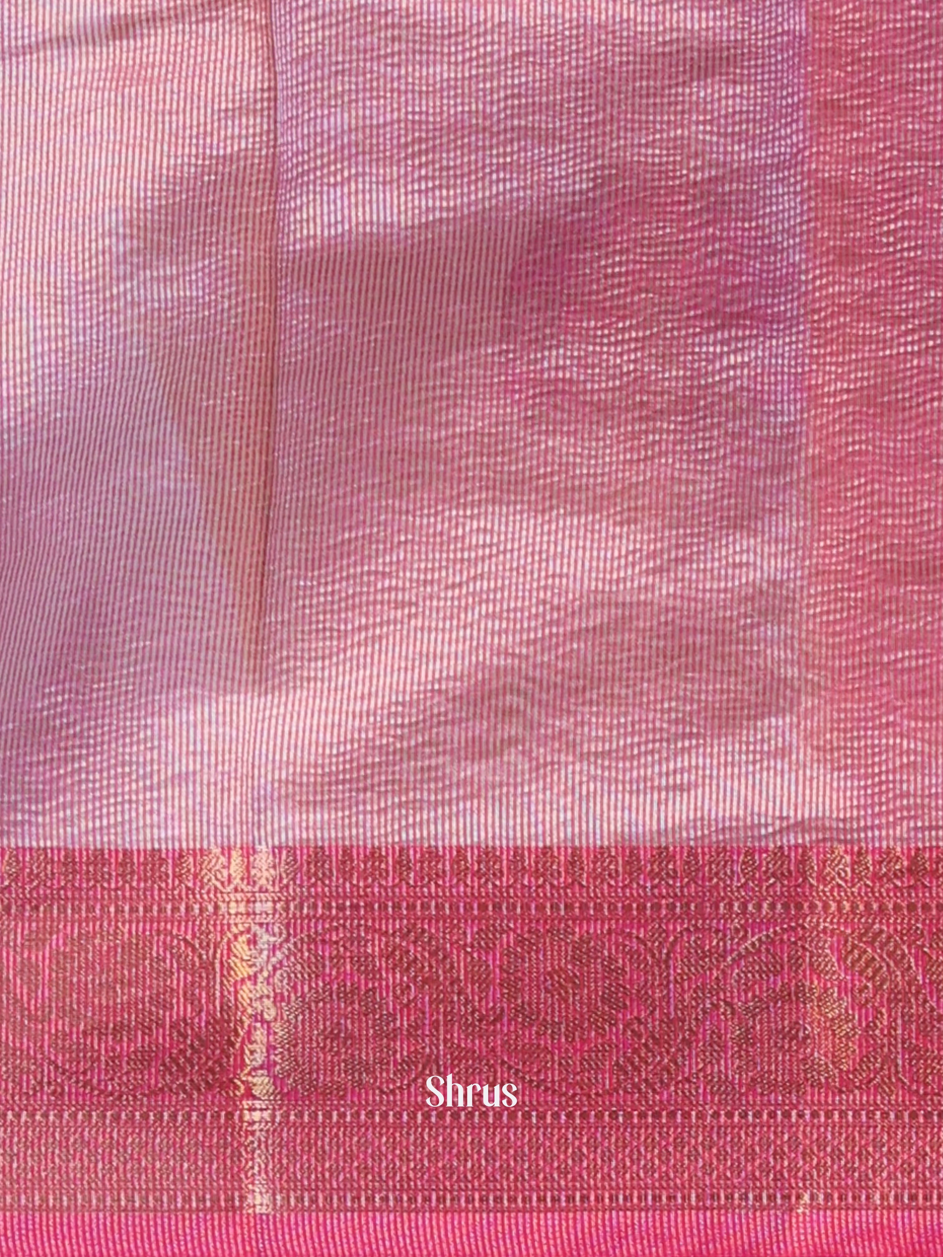 Grey & Pink - Bamboo silk Saree - Shop on Shrus.com