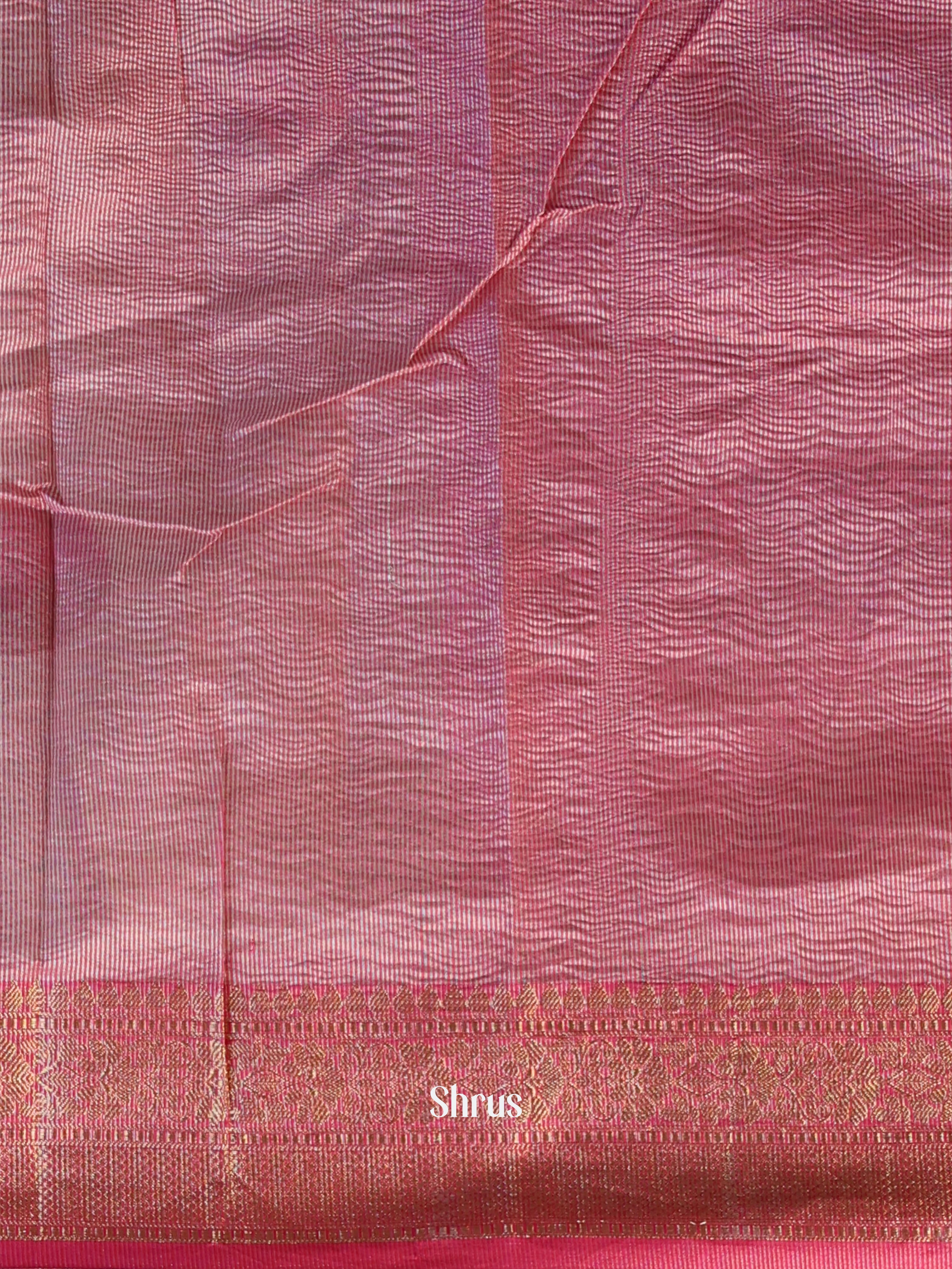 Green & Pink- Bamboo silk Saree - Shop on Shrus.com