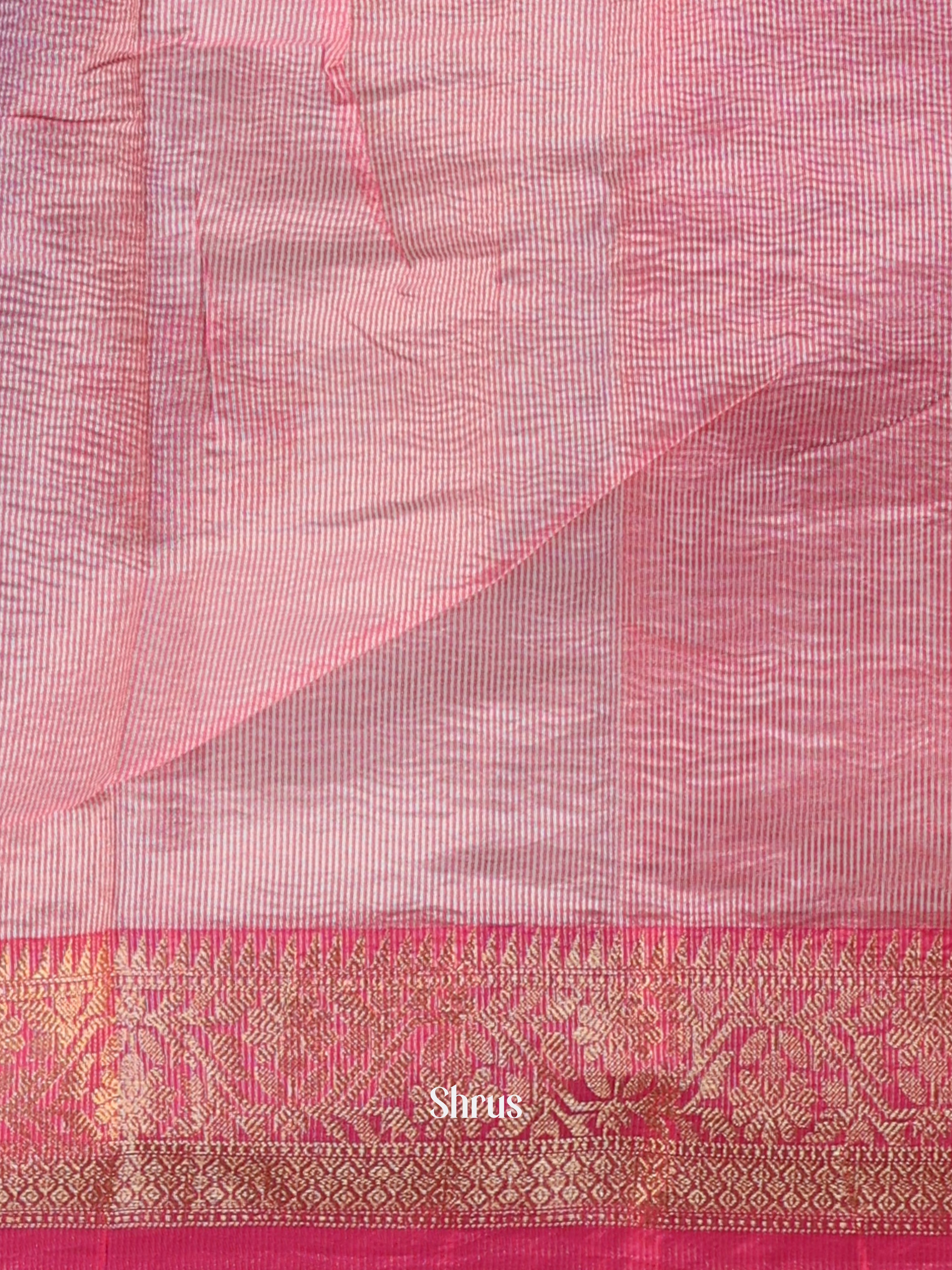 Green & Pink - Bamboo silk Saree - Shop on Shrus.com