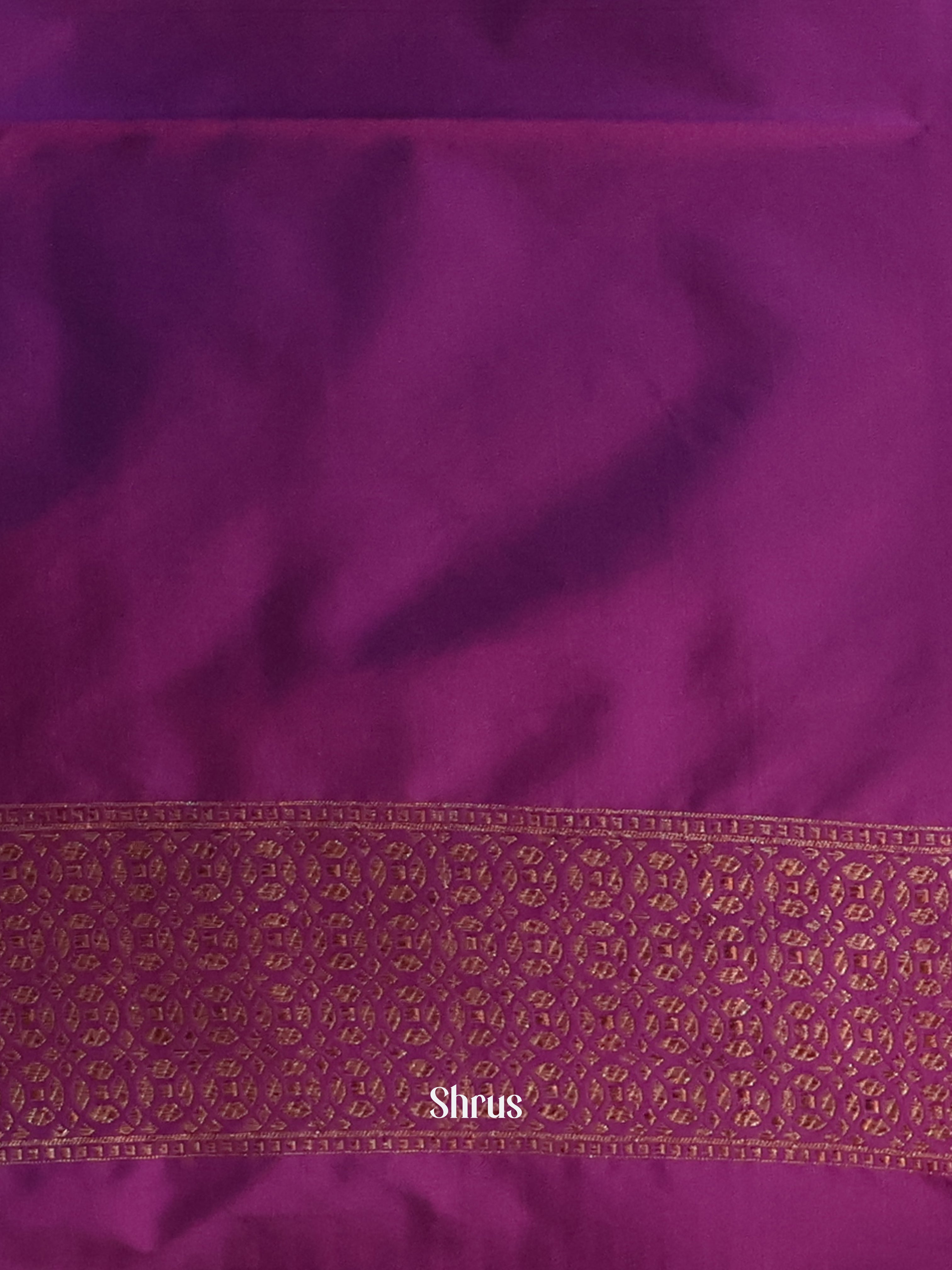 Purple - Semi Banarasi Saree - Shop on Shrus.com