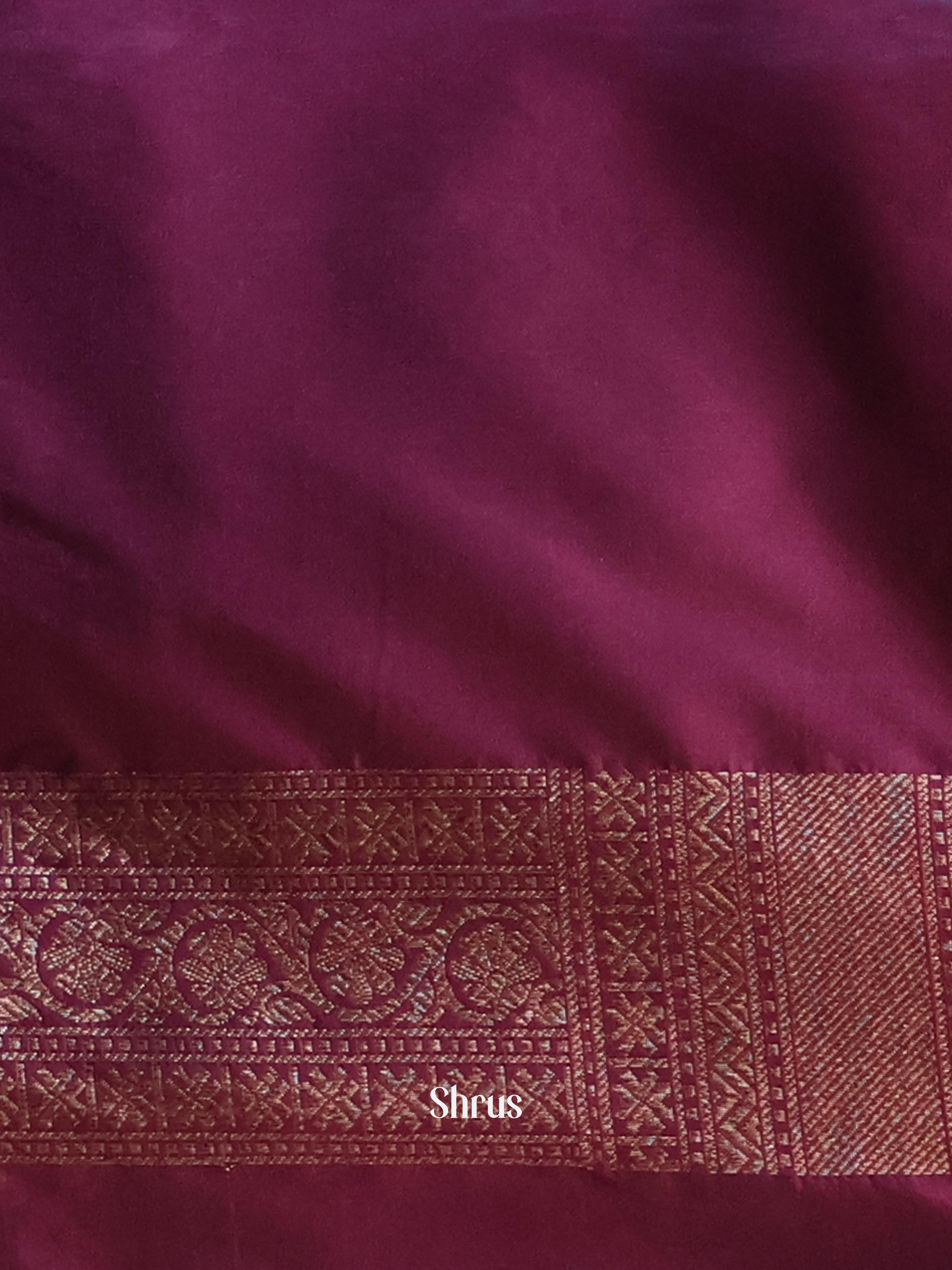 Maroon - Semi Banarasi Saree - Shop on Shrus.com