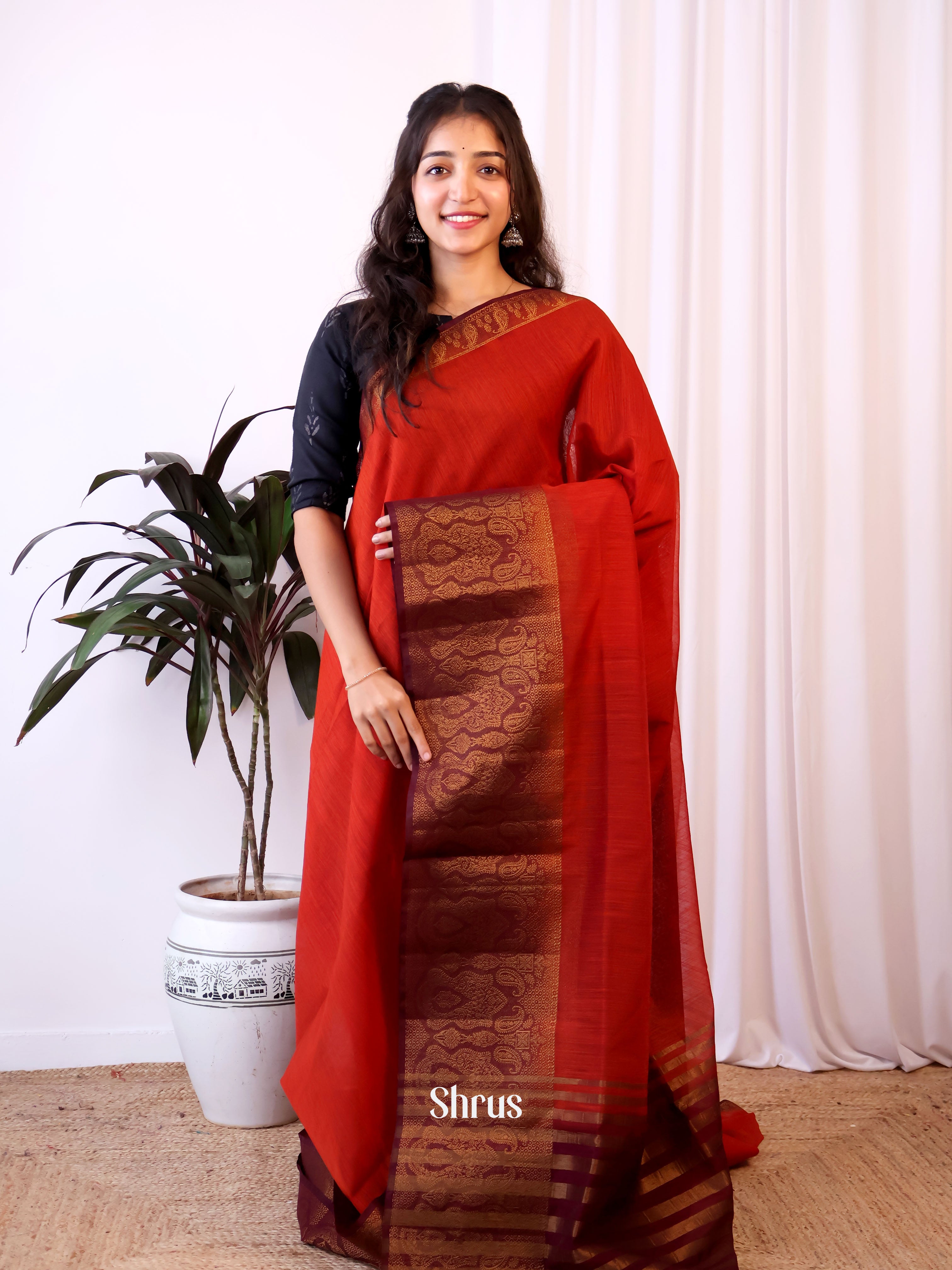 CJS03188 - Semi Jute Saree - Shop on Shrus.com