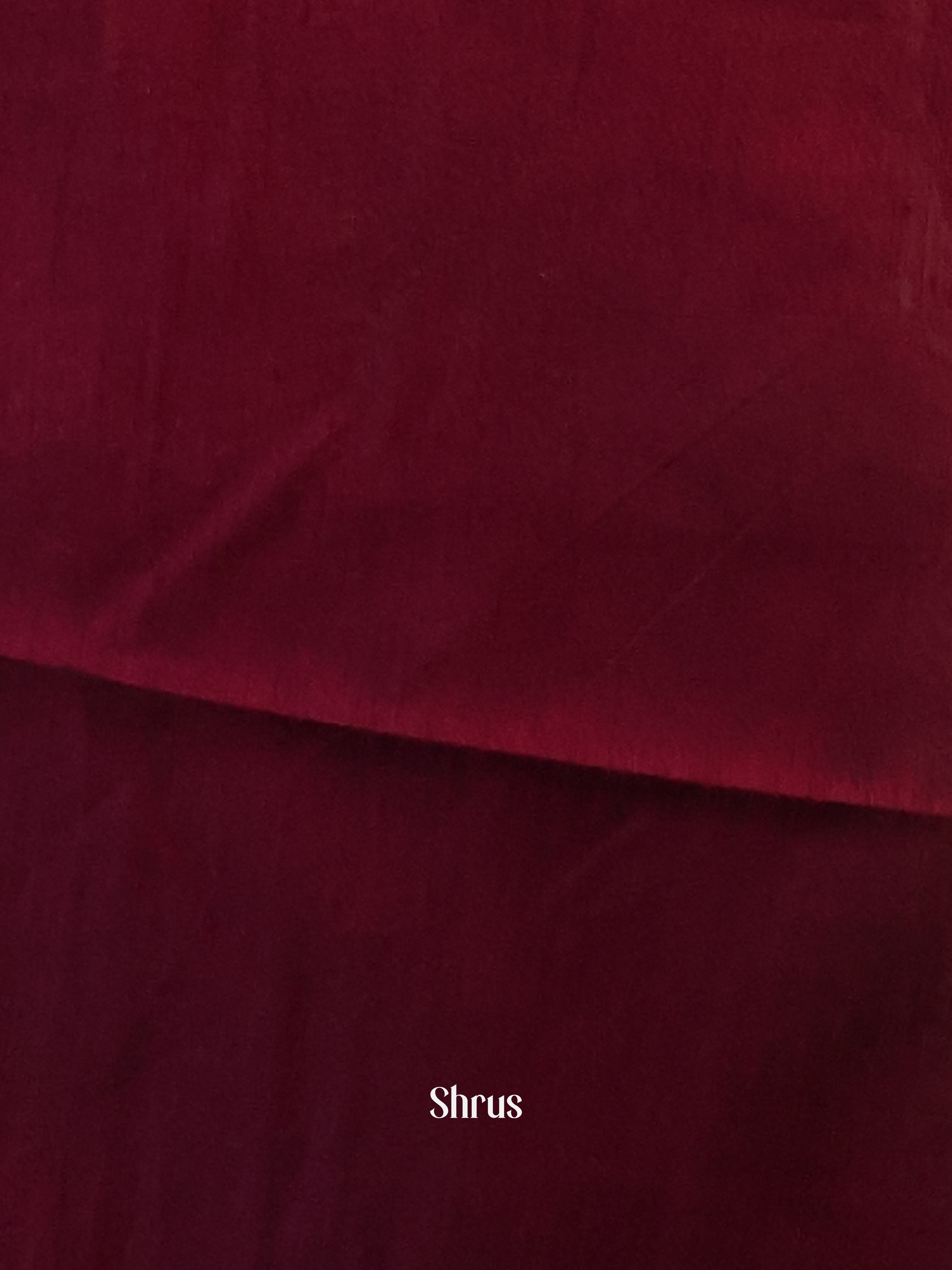 Grey & Maroon - Semi Jute Saree - Shop on Shrus.com