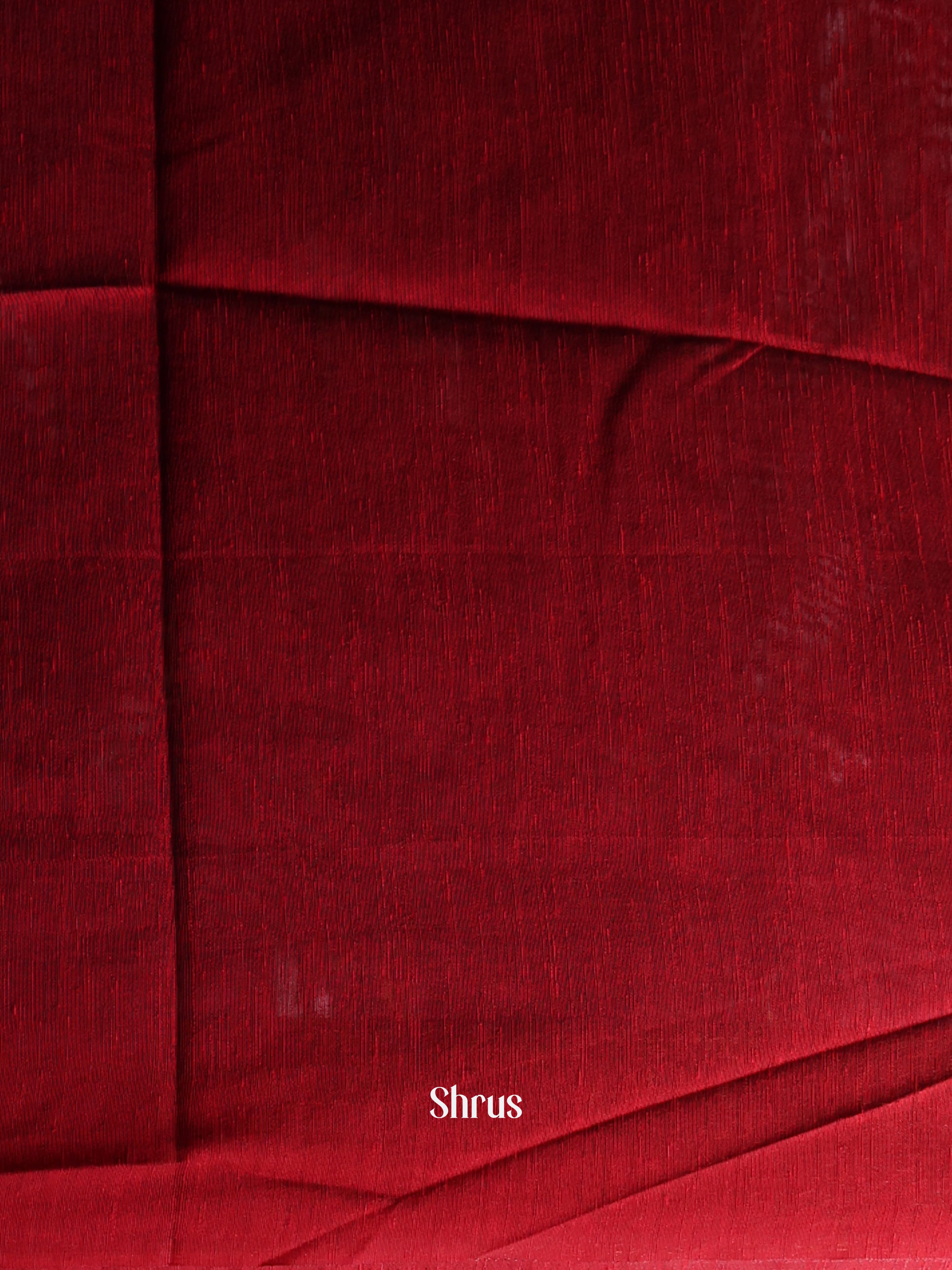 Blue & Maroon - Semi Jute Saree - Shop on Shrus.com