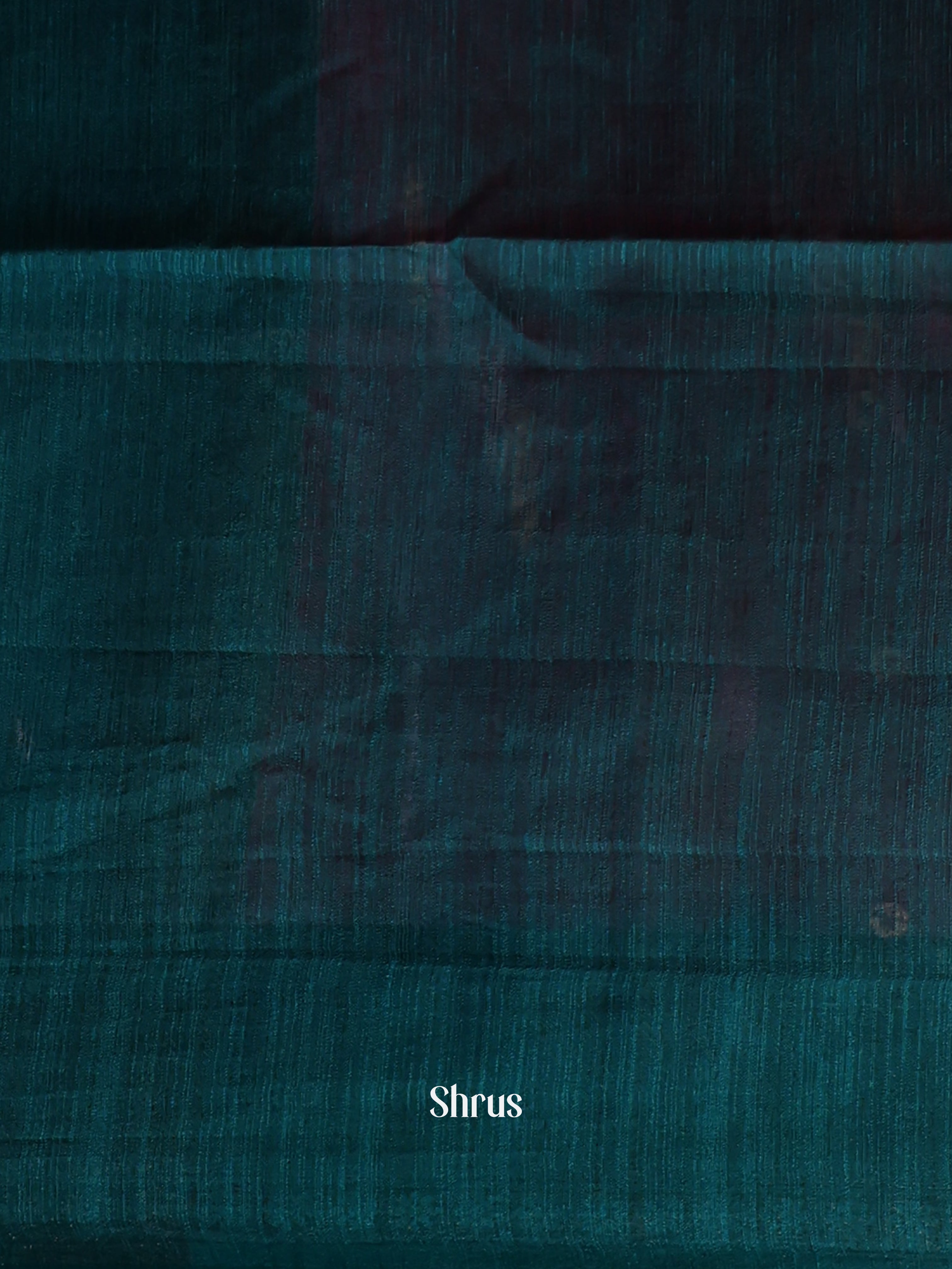 Red & Peacock Blue - Semi Jute Saree - Shop on Shrus.com