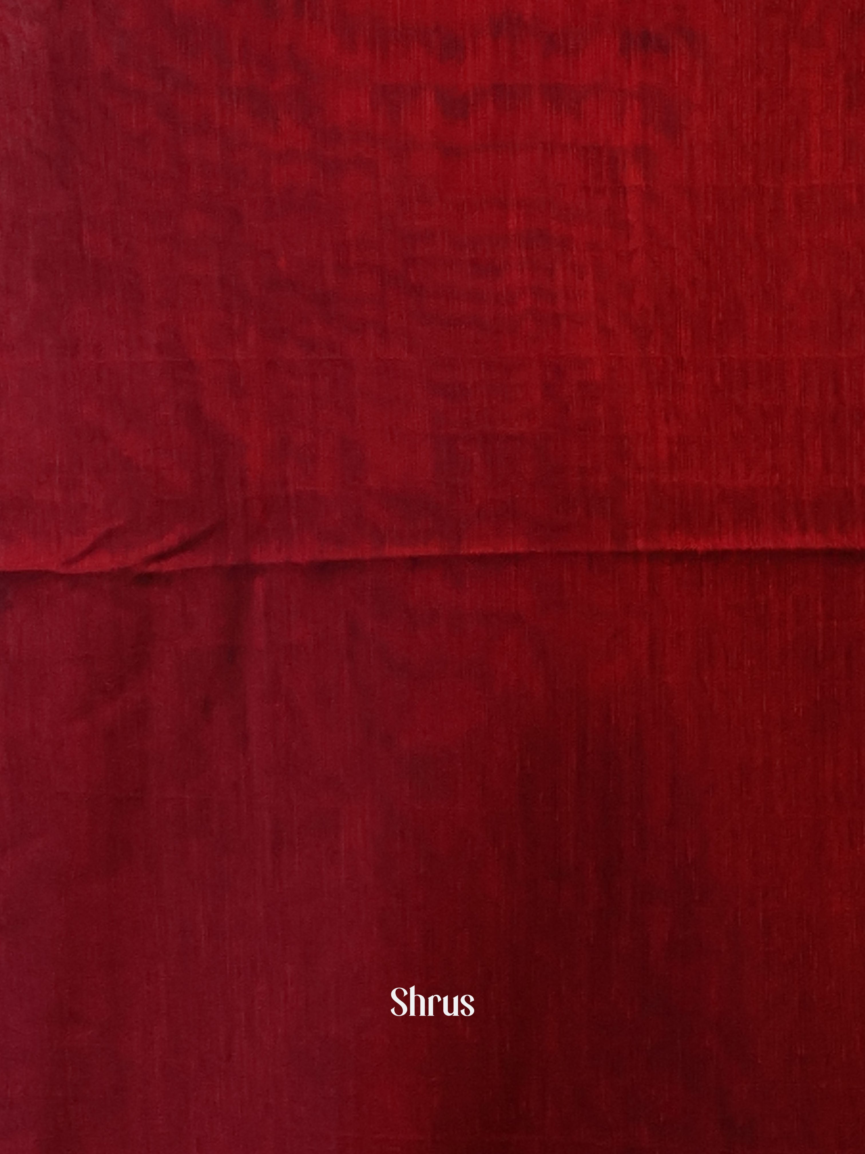 Blue & Maroon - Semi Jute Saree - Shop on Shrus.com