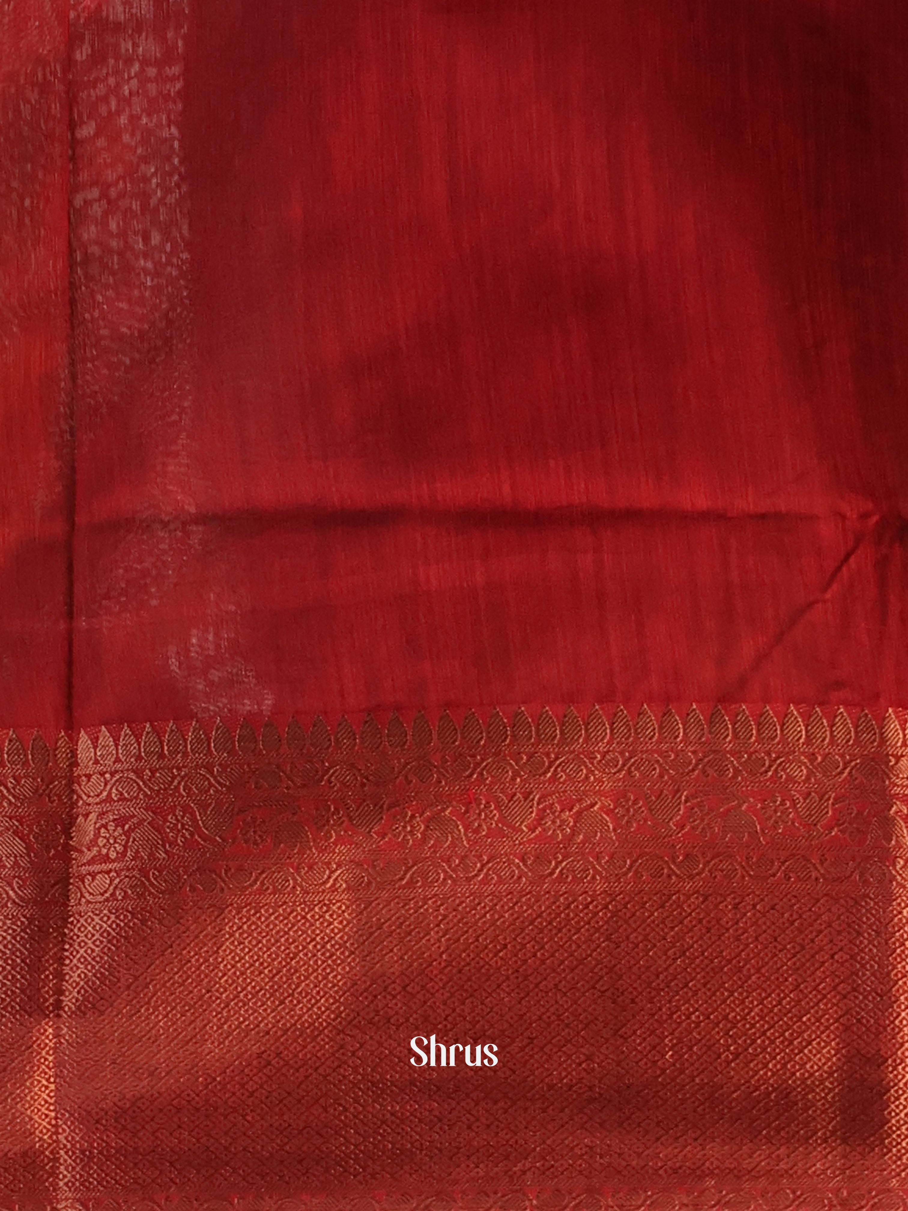 Green & Maroon - Semi Jute Saree - Shop on Shrus.com