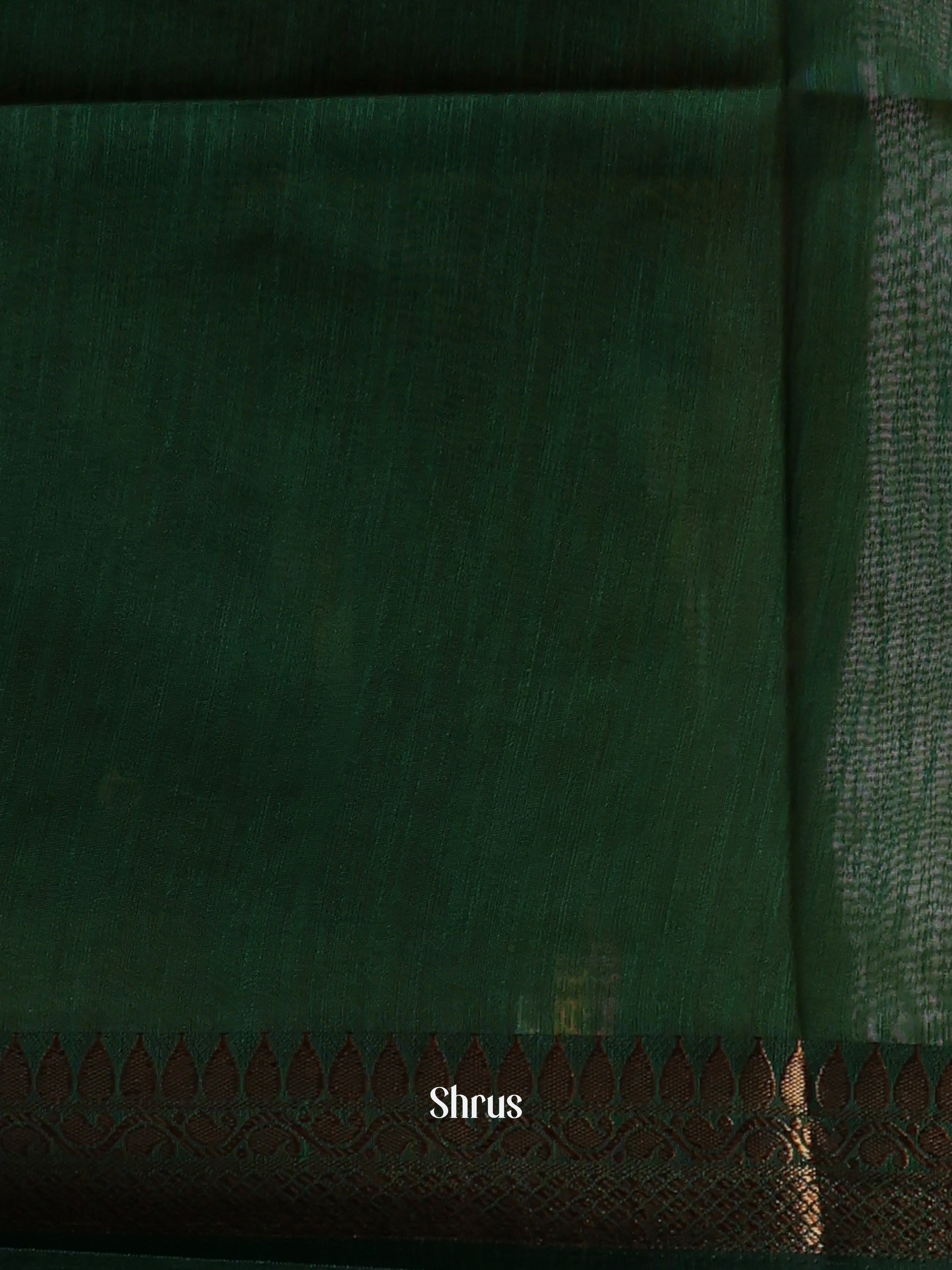 Mustardy Green & Green - Semi Jute Saree - Shop on Shrus.com