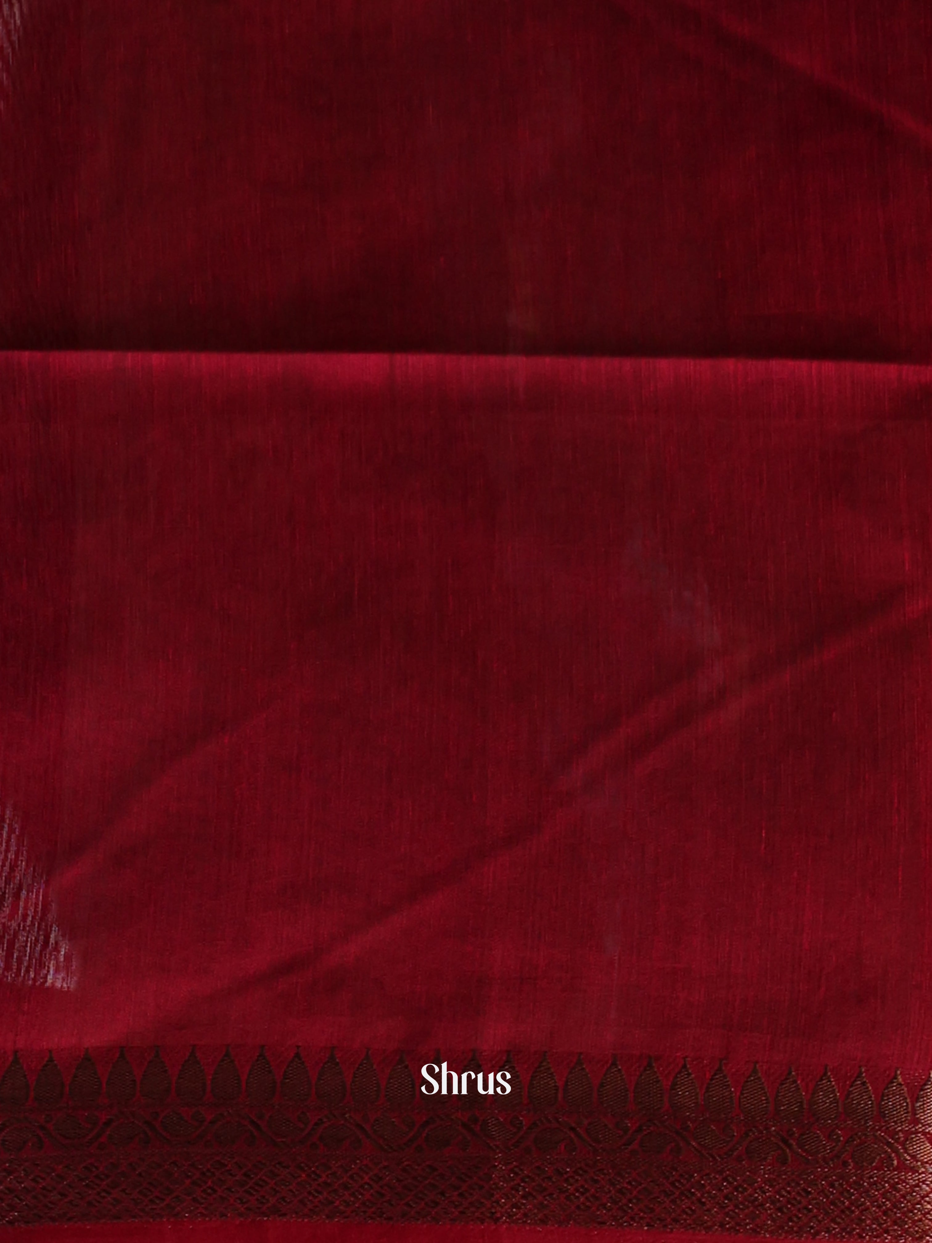 Brown & Maroon - Semi Jute Saree - Shop on Shrus.com